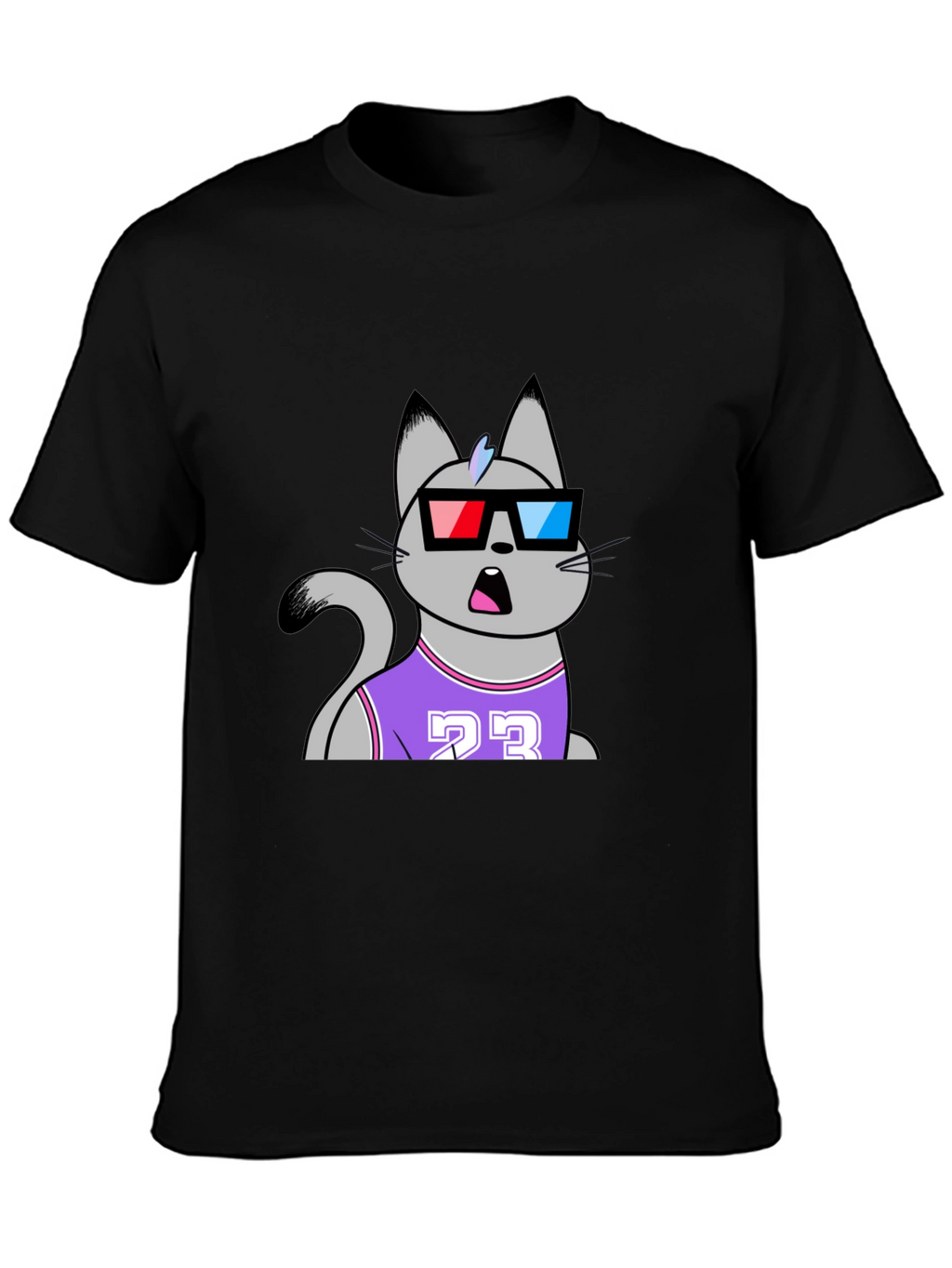 Funny Cat Wearing 3D Glasses T-Shirt