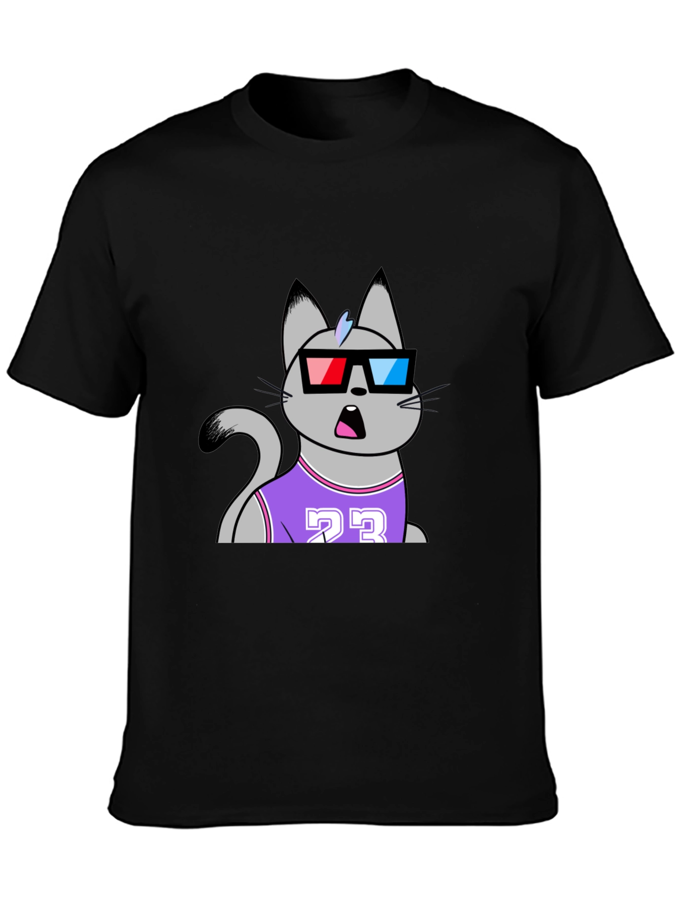 Funny Cat Wearing 3D Glasses T-Shirt