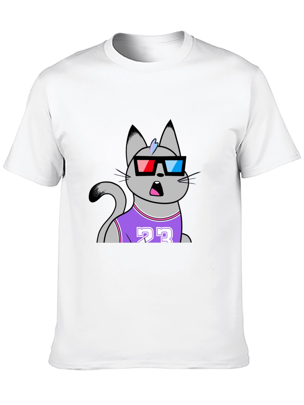 Funny Cat Wearing 3D Glasses T-Shirt
