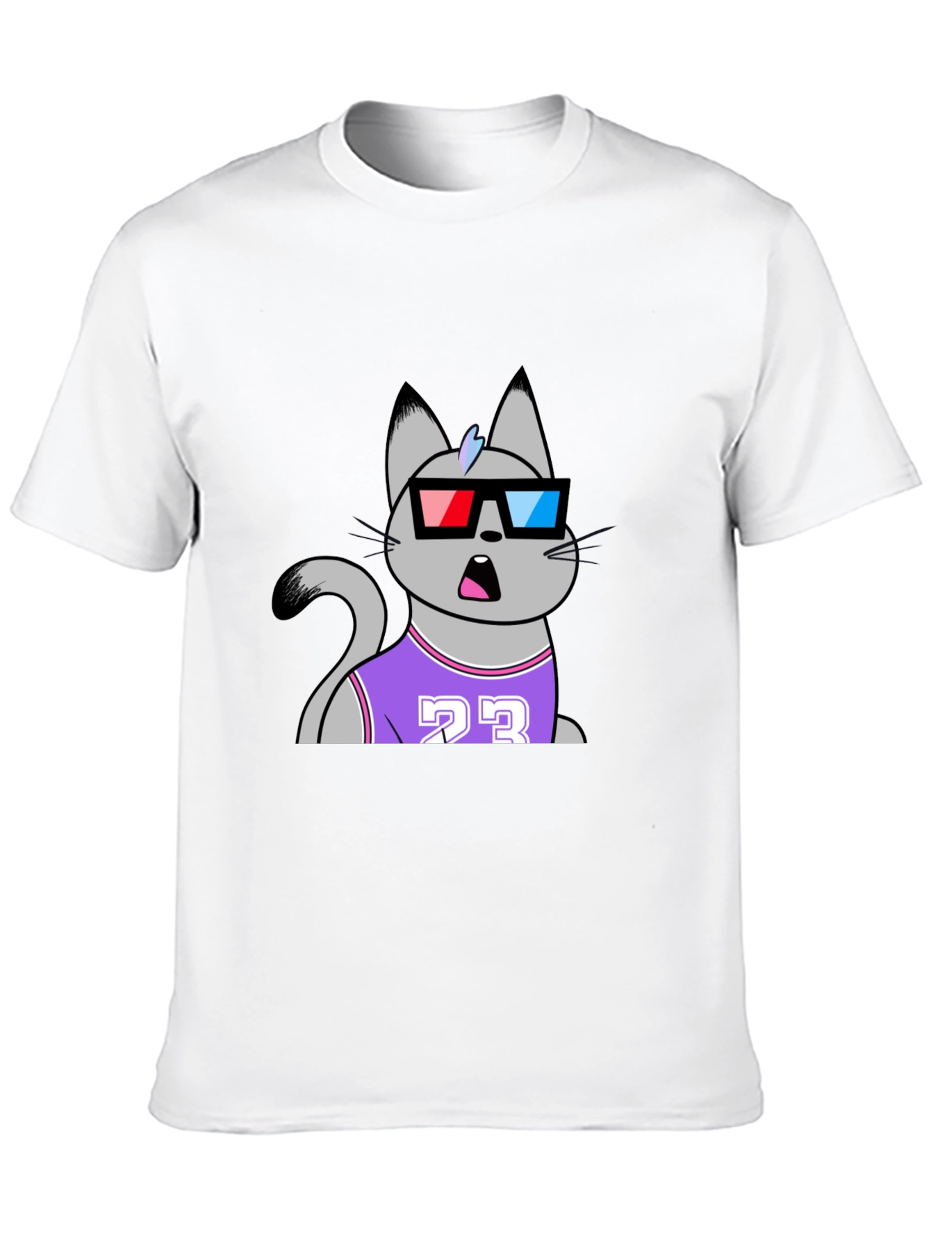Funny Cat Wearing 3D Glasses T-Shirt