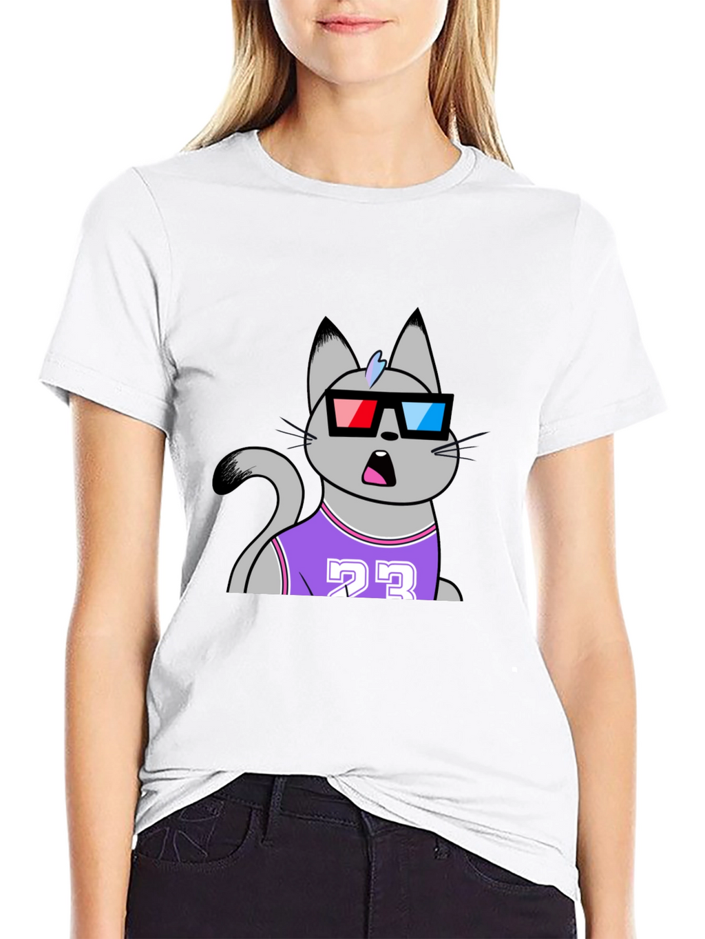 Funny Cat Wearing 3D Glasses T-Shirt