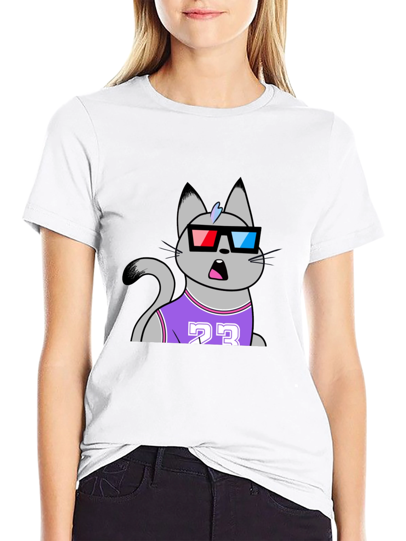Funny Cat Wearing 3D Glasses T-Shirt