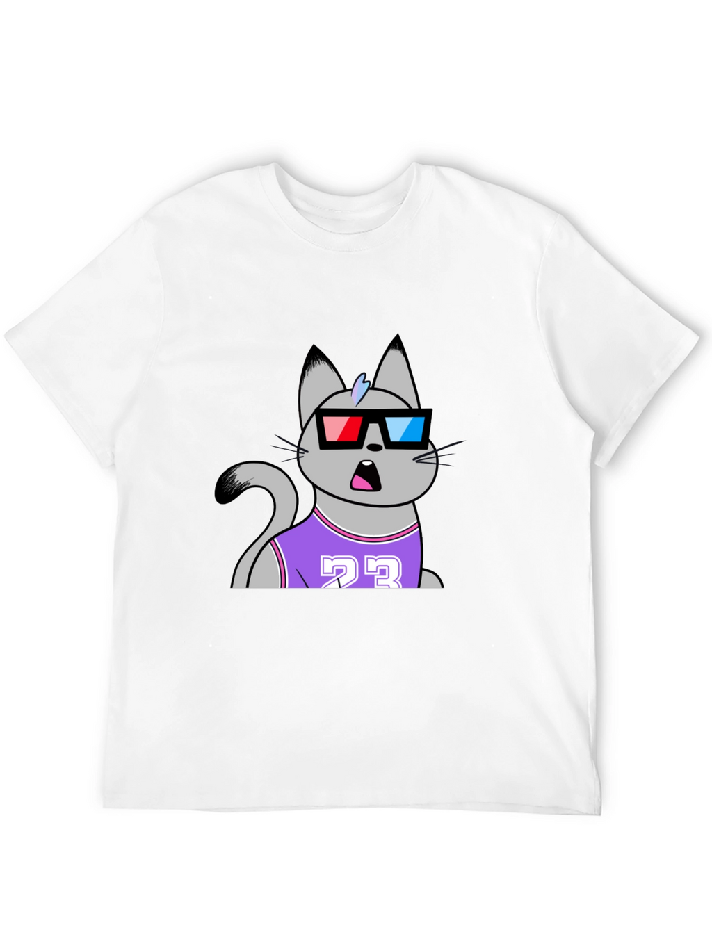 Funny Cat Wearing 3D Glasses T-Shirt