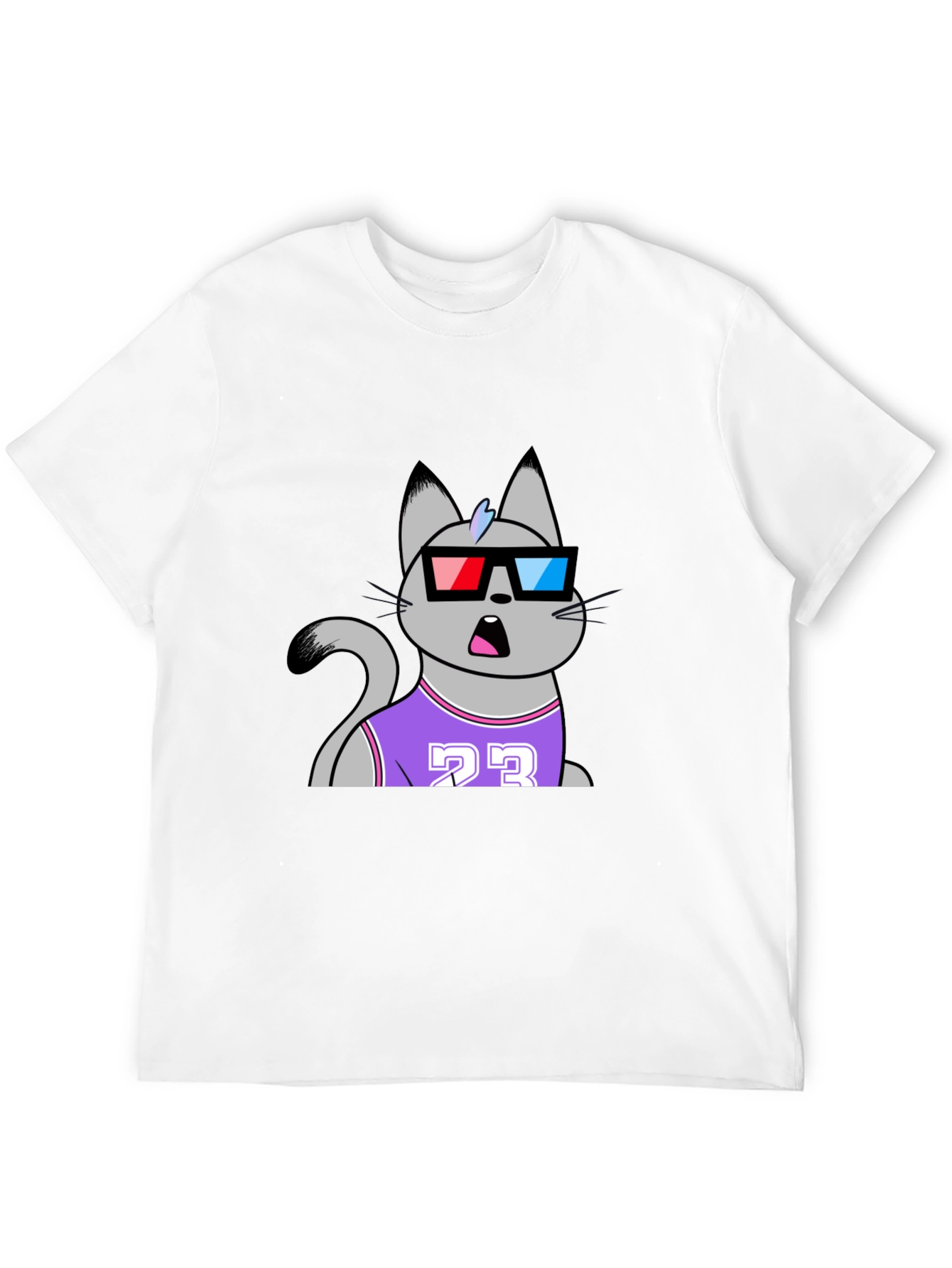 Funny Cat Wearing 3D Glasses T-Shirt