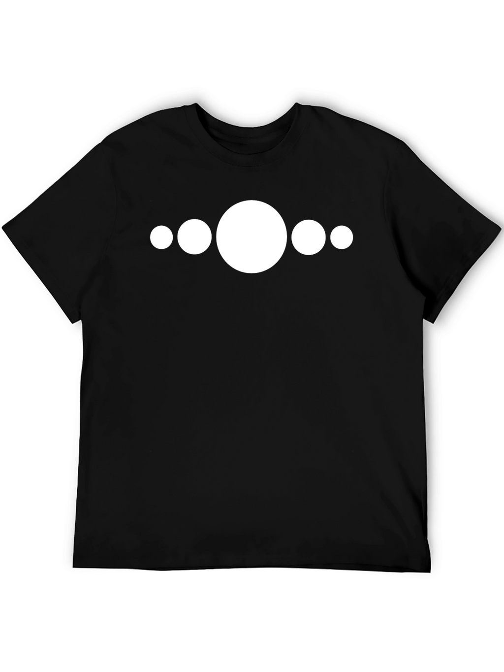 Minimalist White Circle Design Black T-Shirt