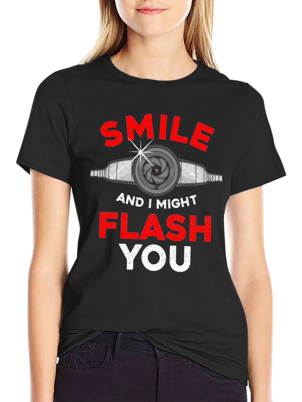 Smile I Might Flash You T-Shirt Funny Photography Tee