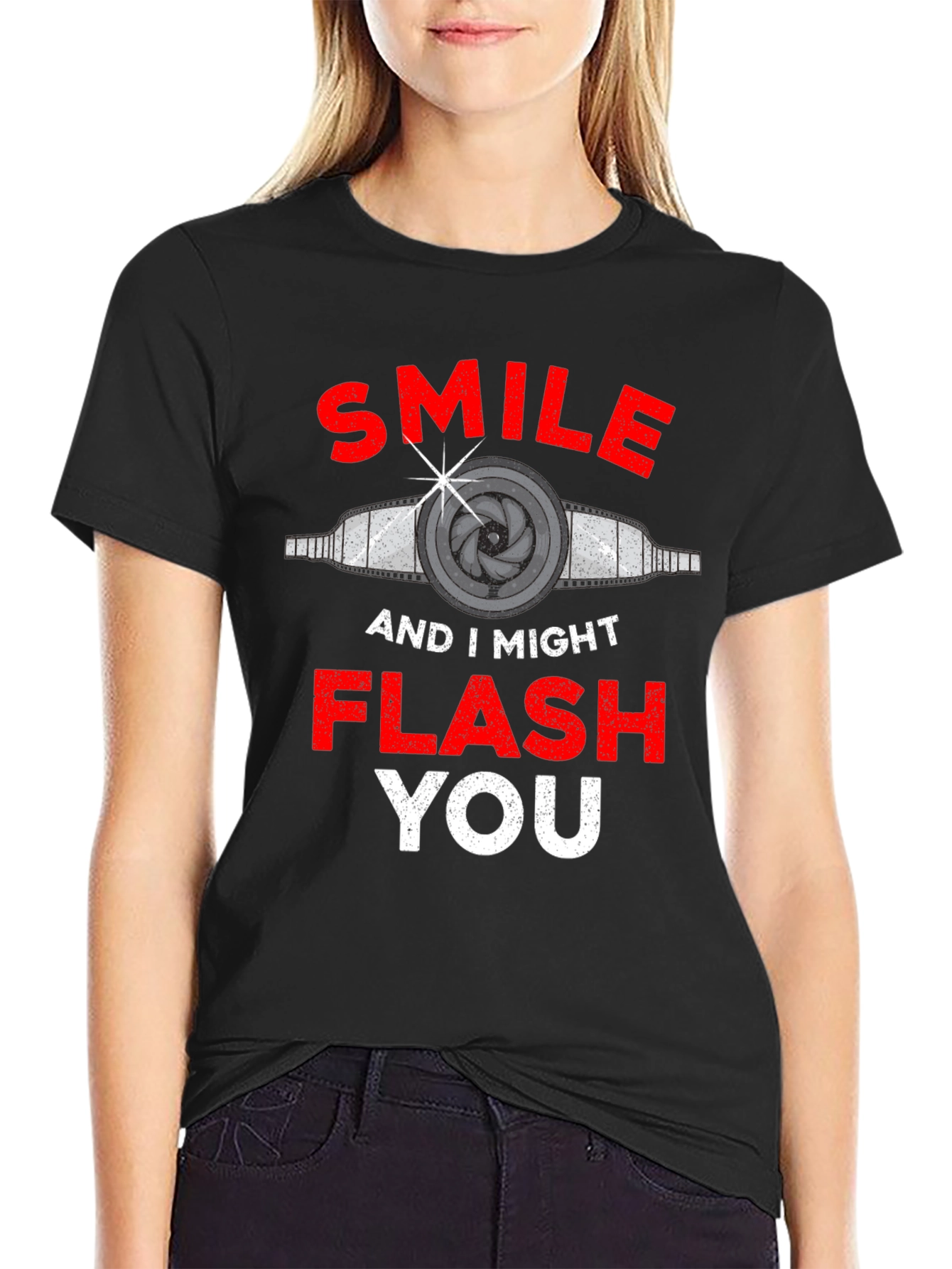 Smile I Might Flash You T-Shirt Funny Photography Tee