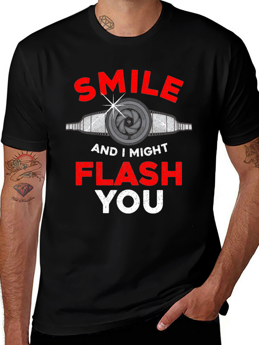 Smile I Might Flash You T-Shirt Funny Photography Tee
