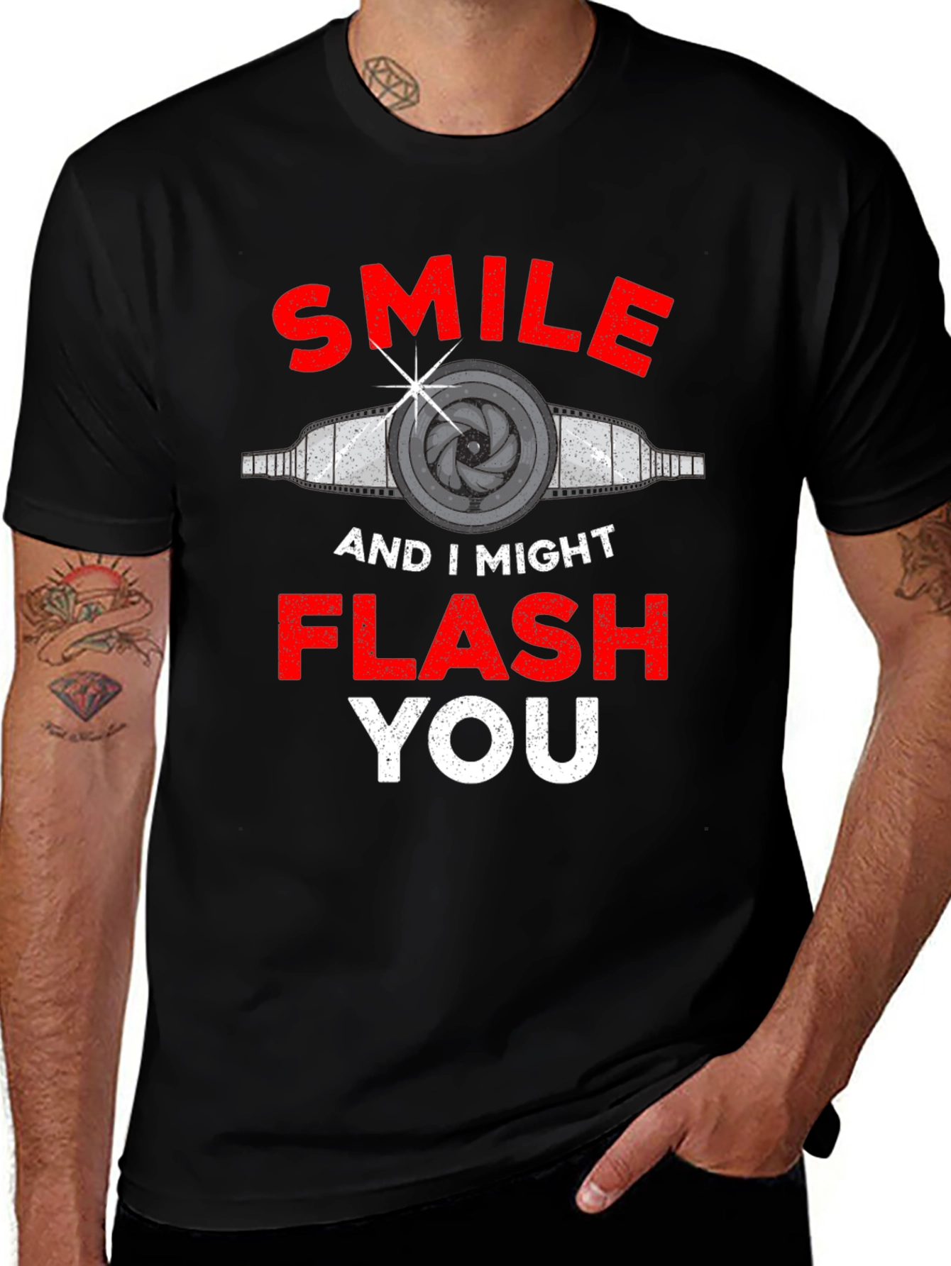 Smile I Might Flash You T-Shirt Funny Photography Tee