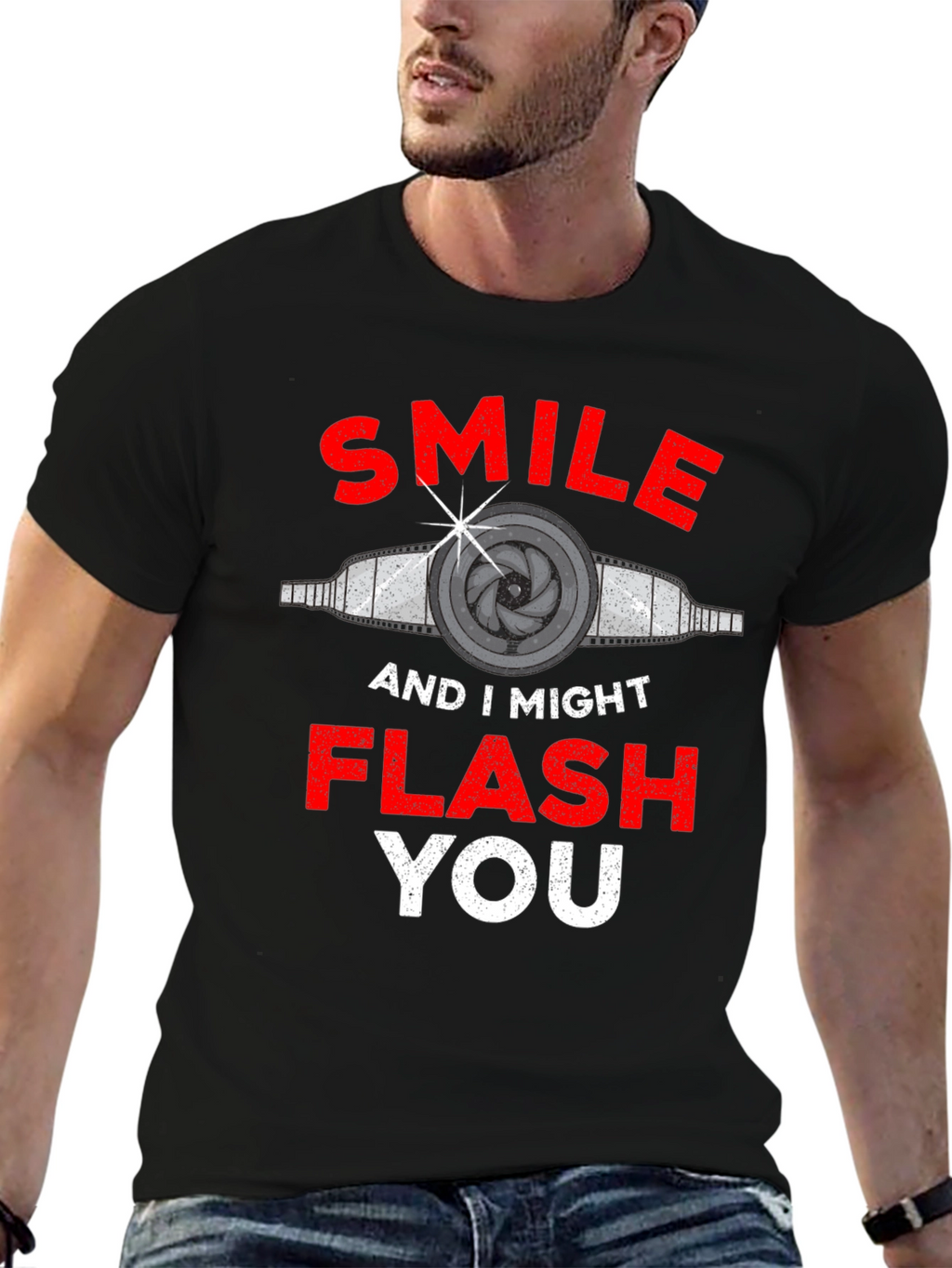 Smile I Might Flash You T-Shirt Funny Photography Tee