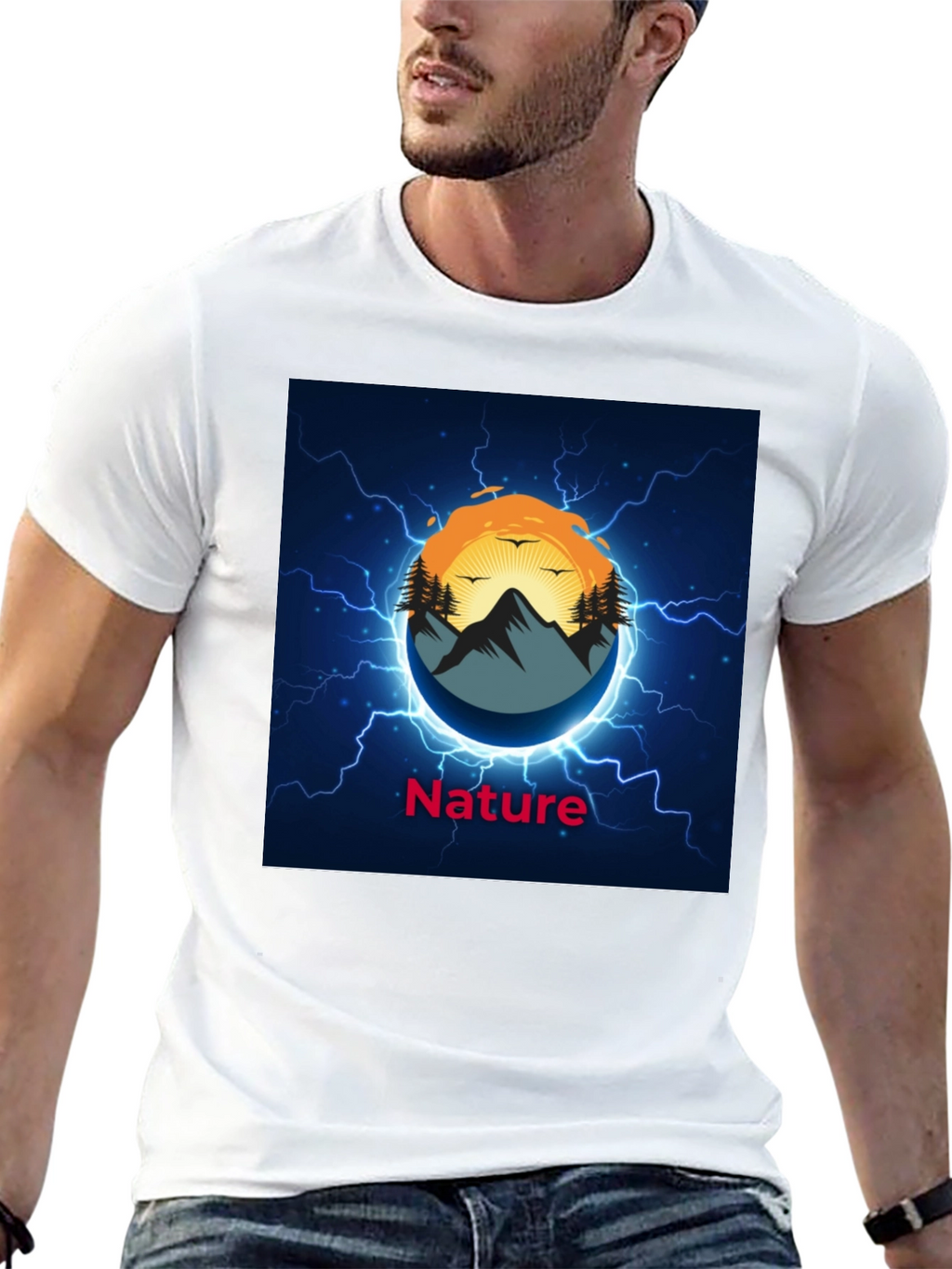 Nature Graphic Black T-Shirt