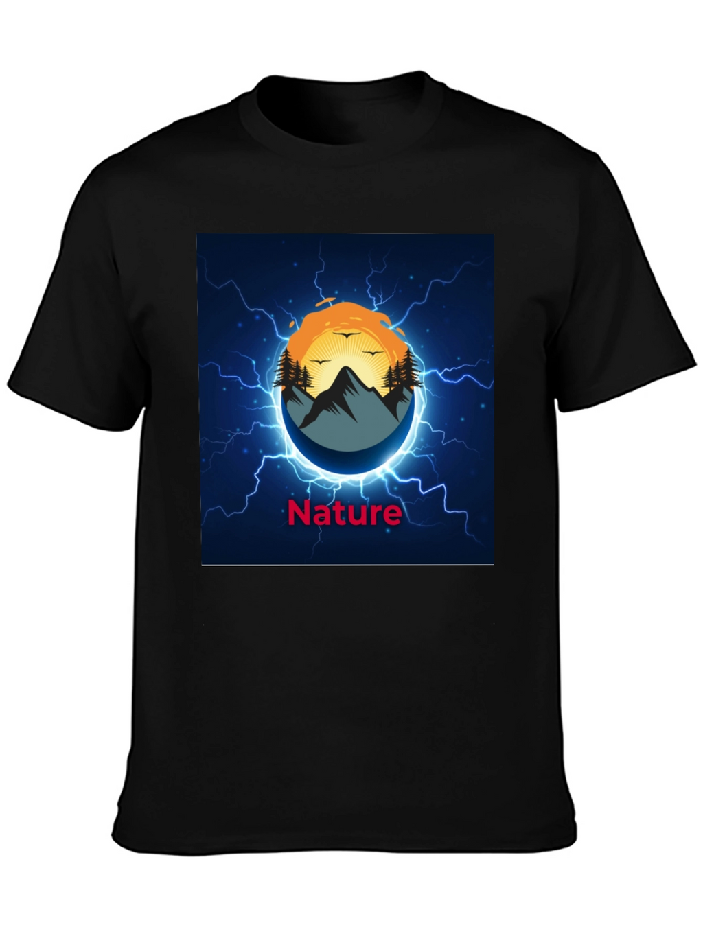 Nature Graphic Black T-Shirt