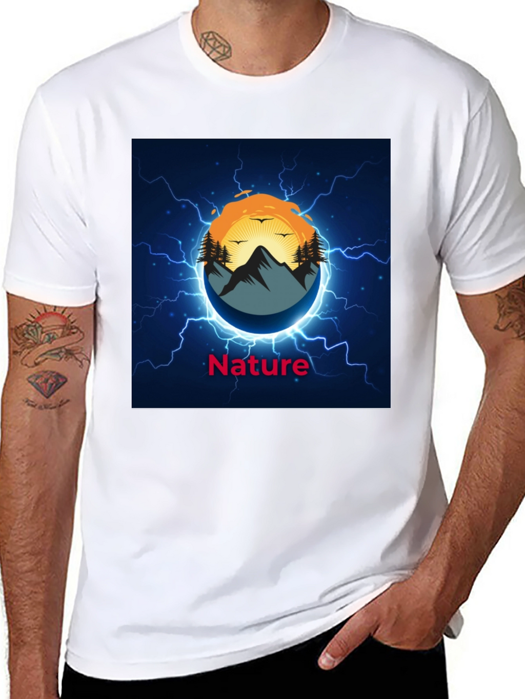 Nature Graphic Black T-Shirt