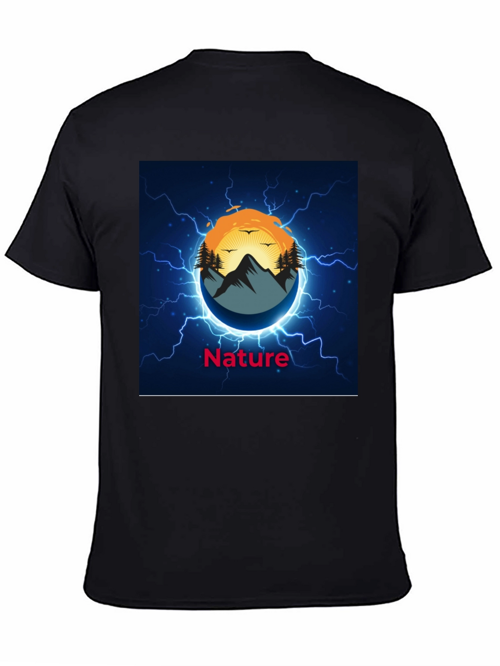 Nature Graphic Black T-Shirt