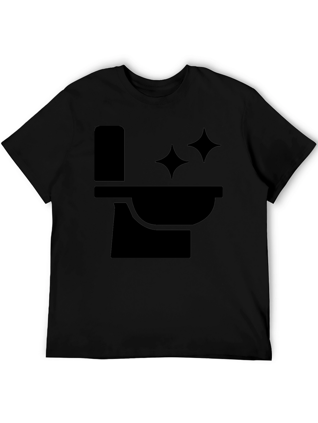 Funny Black T-Shirt with Clean Toilet Graphic