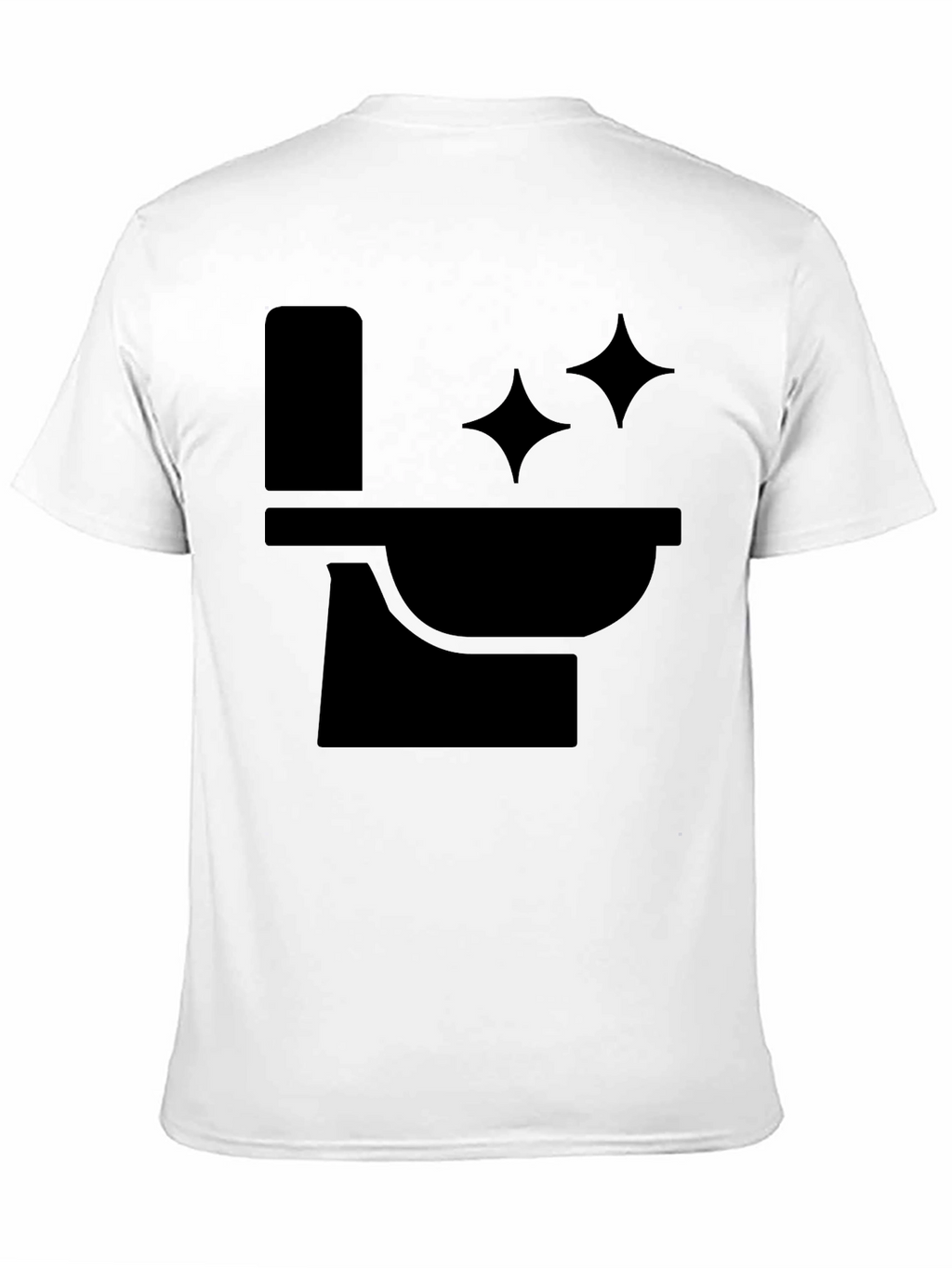 Funny Black T-Shirt with Clean Toilet Graphic
