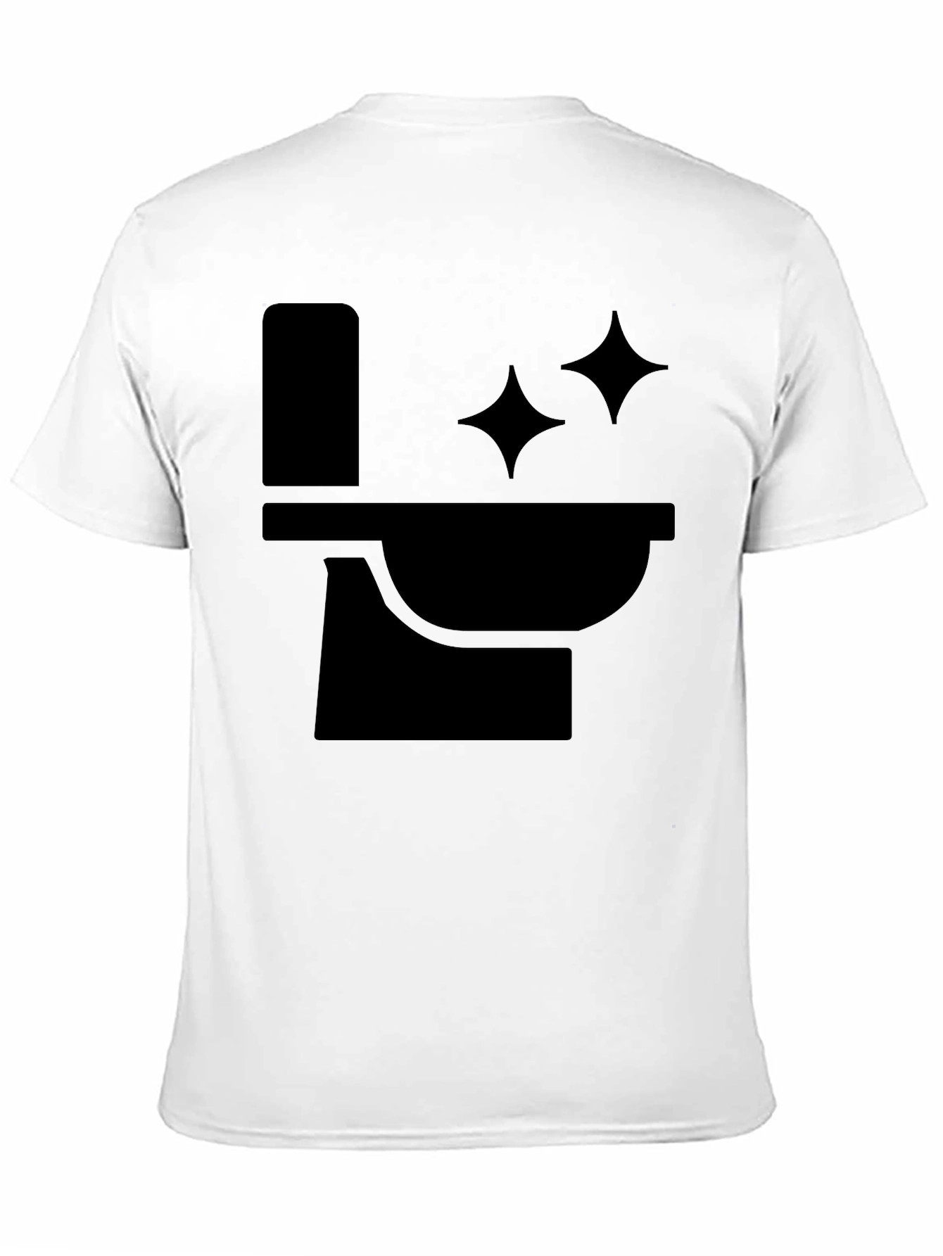 Funny Black T-Shirt with Clean Toilet Graphic