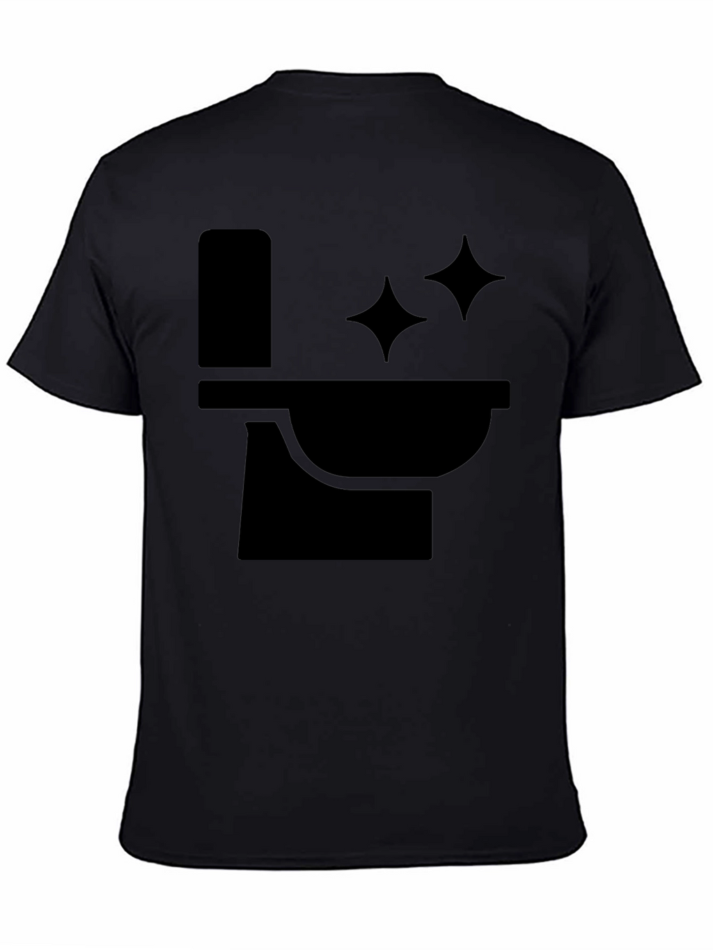 Funny Black T-Shirt with Clean Toilet Graphic
