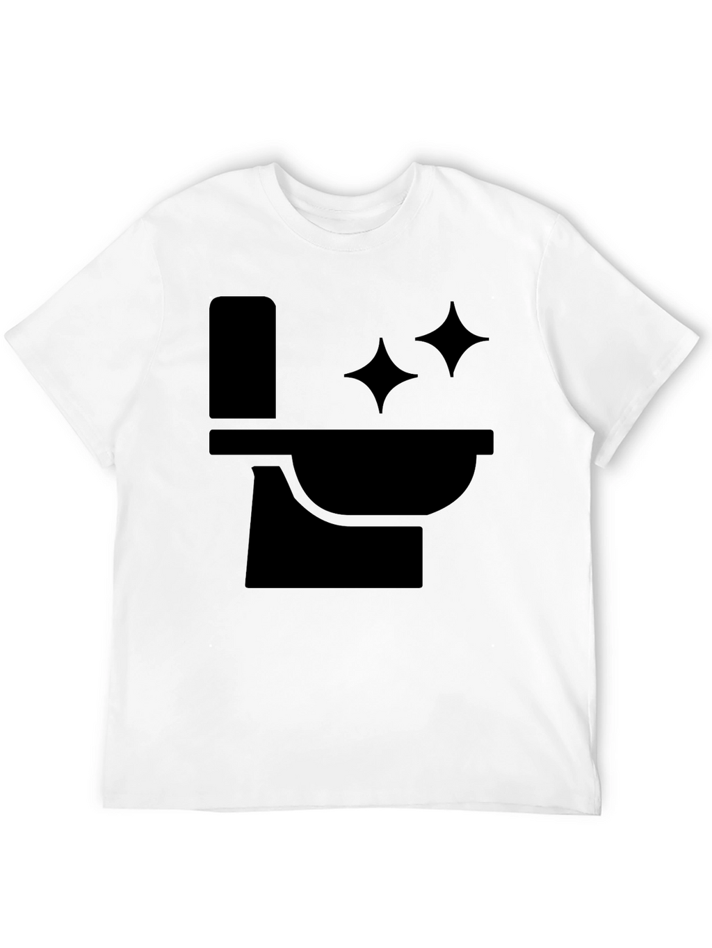 Funny Black T-Shirt with Clean Toilet Graphic