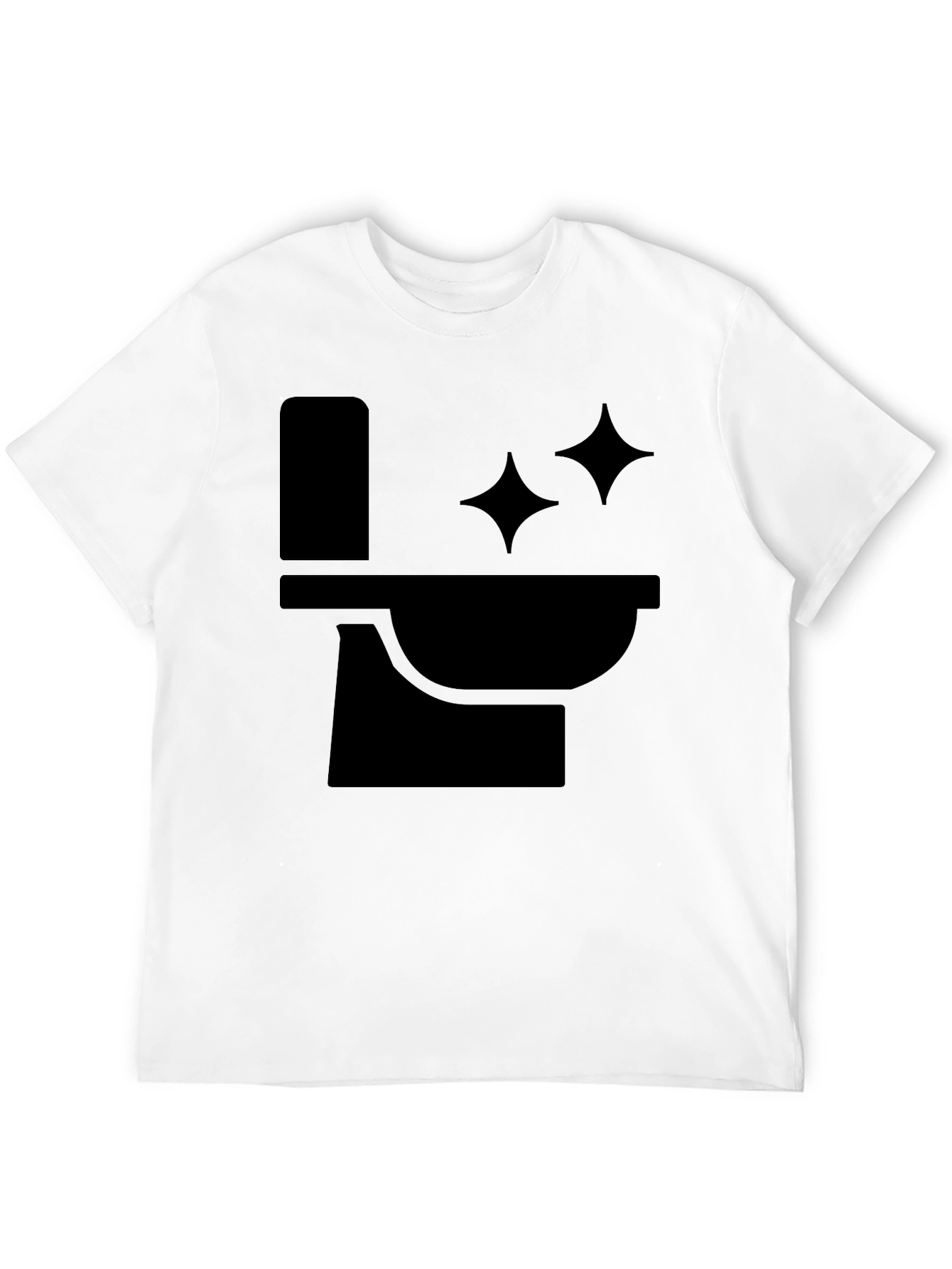 Funny Black T-Shirt with Clean Toilet Graphic