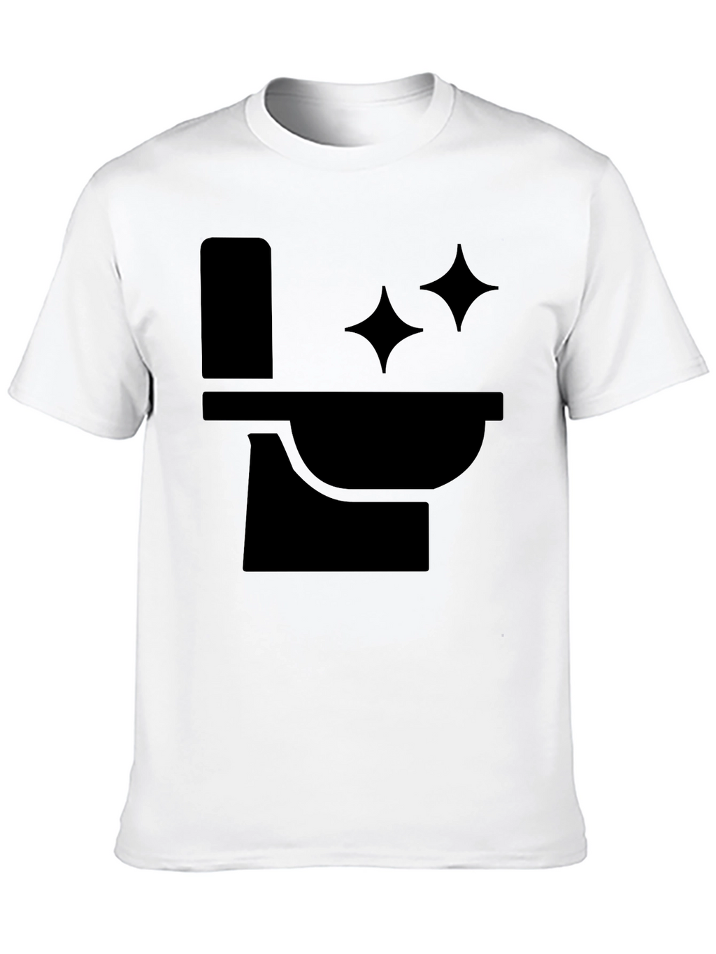 Funny Black T-Shirt with Clean Toilet Graphic