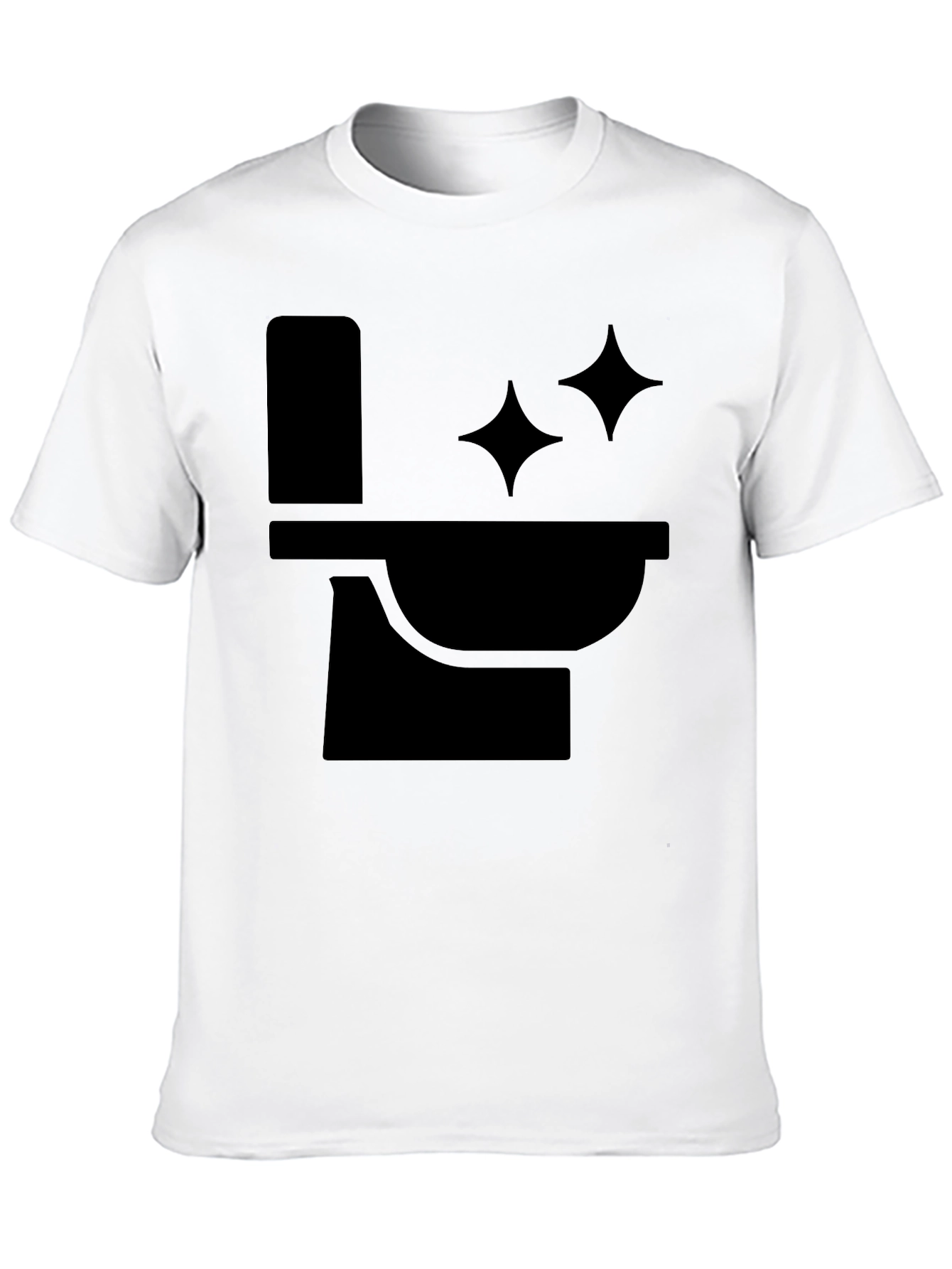 Funny Black T-Shirt with Clean Toilet Graphic