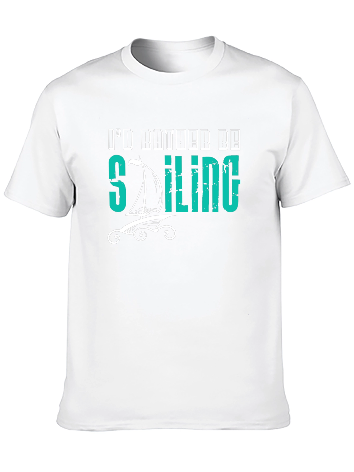 Id Rather Be Sailing Black T-Shirt