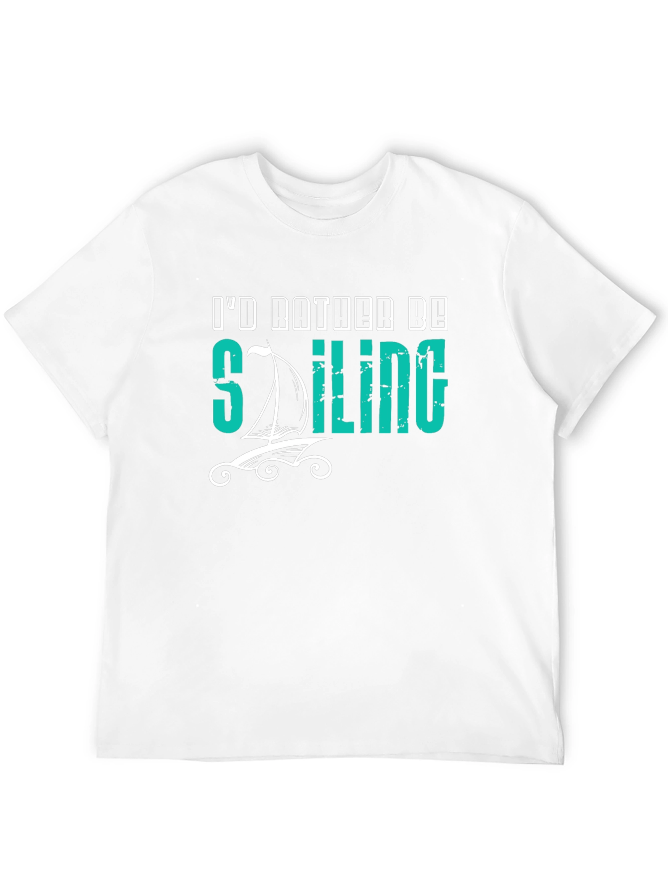 Id Rather Be Sailing Black T-Shirt