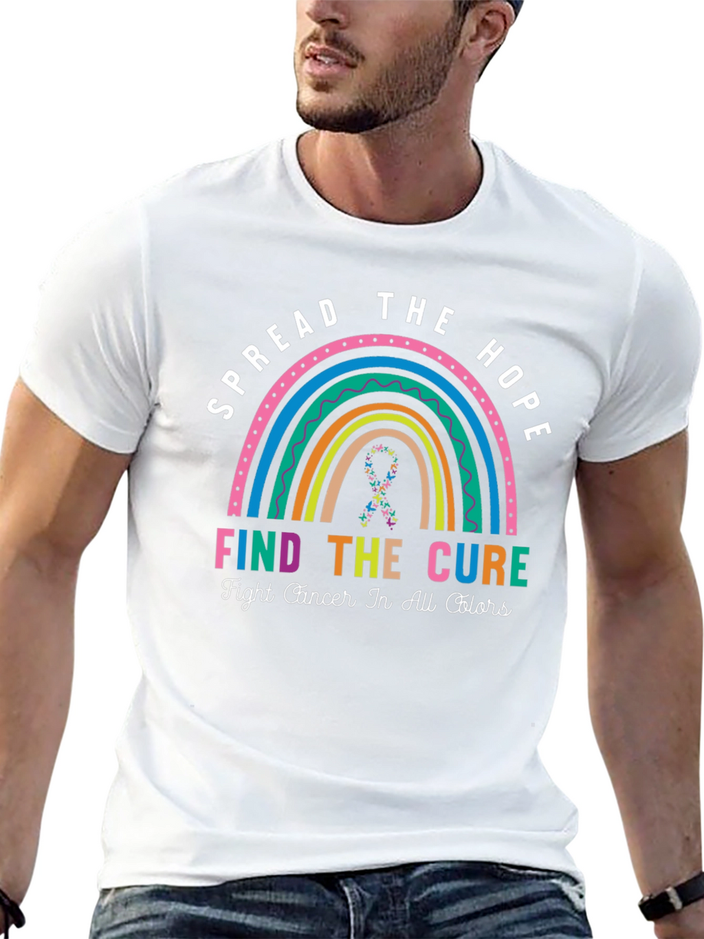 Spread Hope Cancer Awareness Rainbow T-Shirt