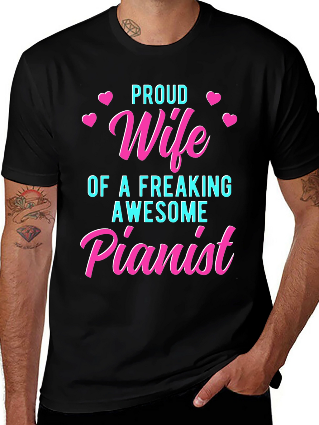 Proud Wife of a Freaking Awesome Pianist T-Shirt