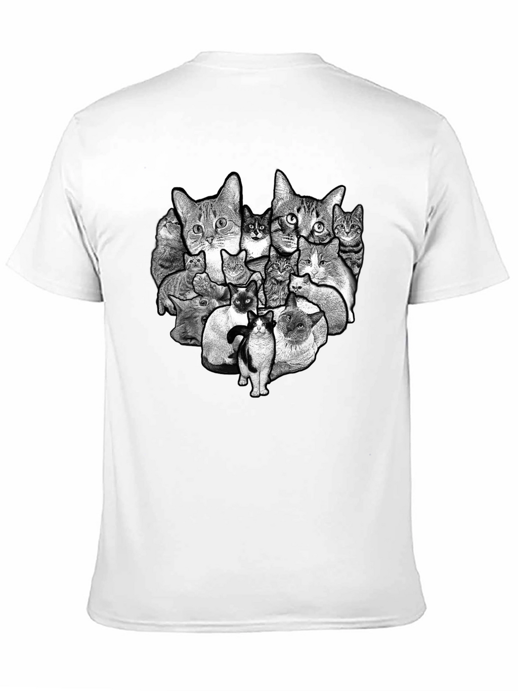 Cat Collage Graphic Black T-Shirt