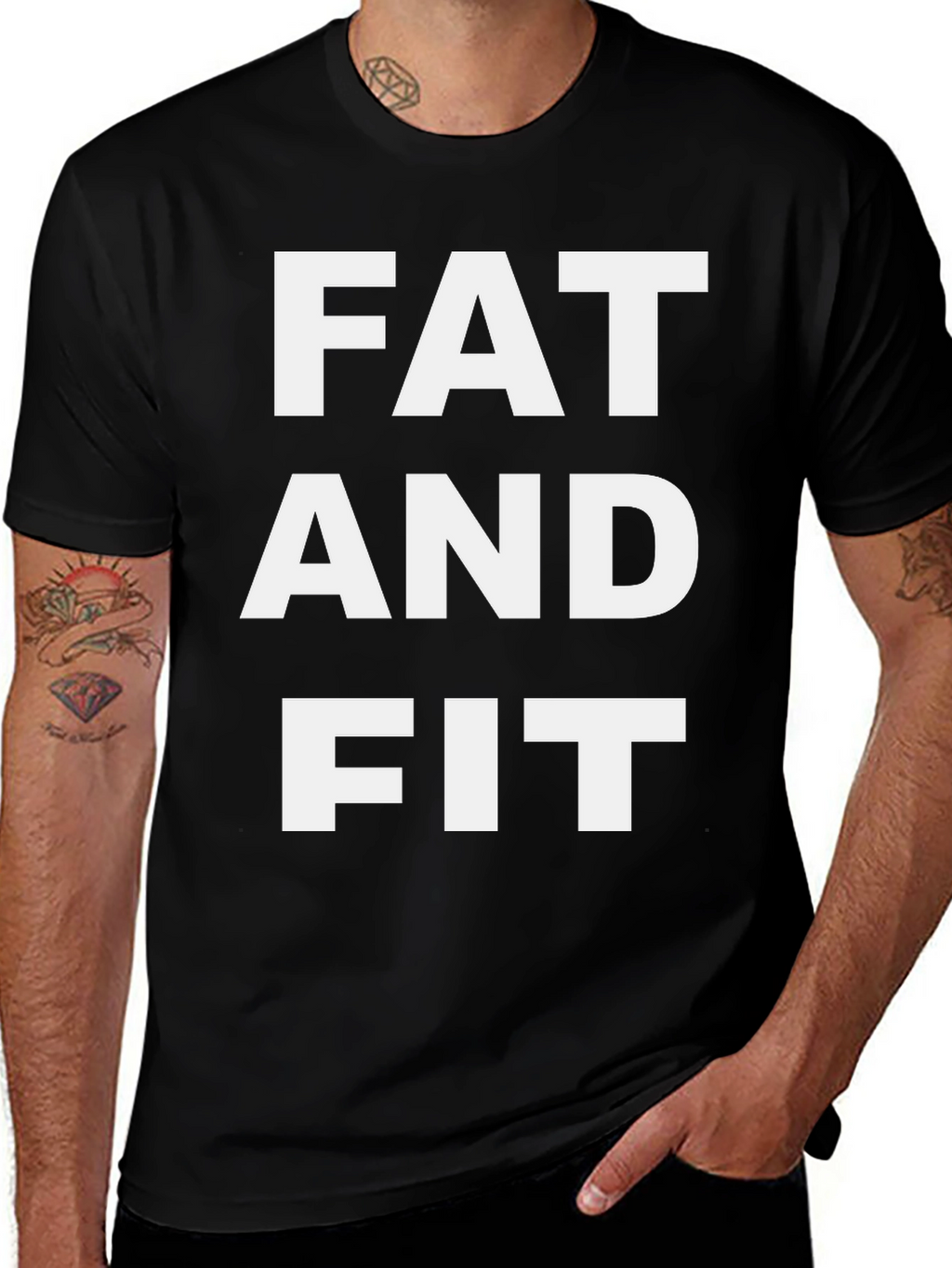 Fat and Fit Graphic T-Shirt - Black Tee
