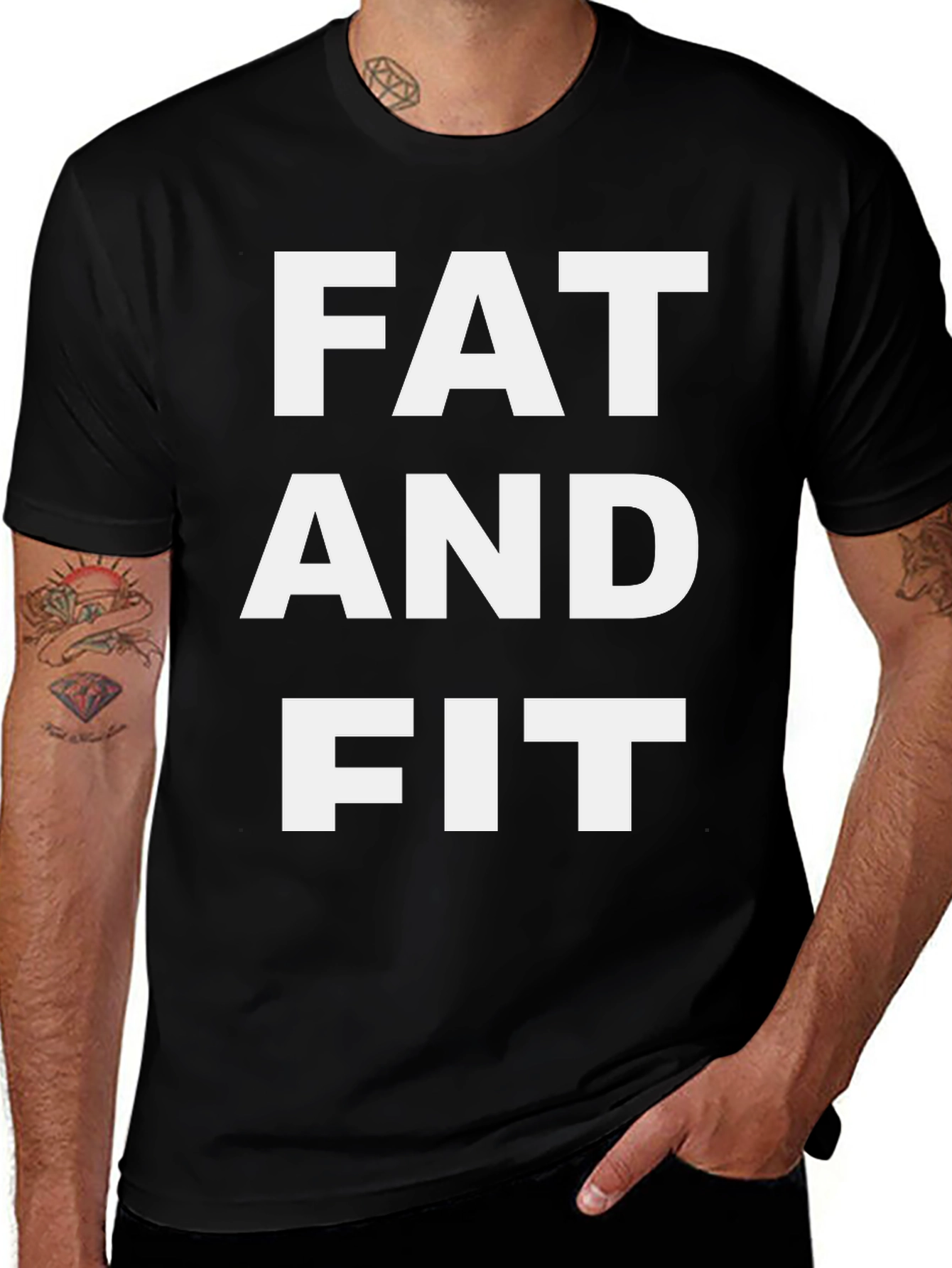 Fat and Fit Graphic T-Shirt - Black Tee