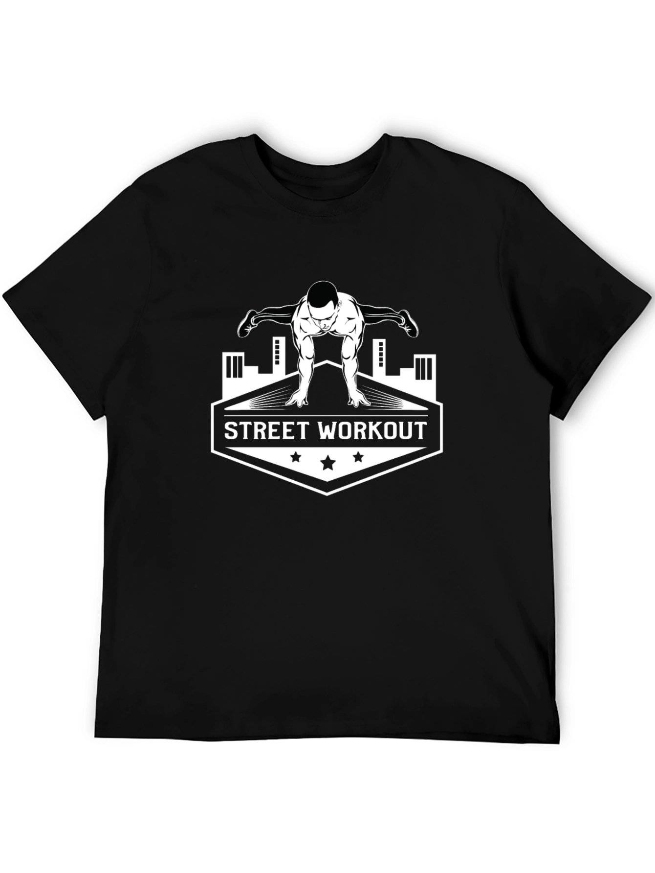Street Workout Graphic T-Shirt - Black