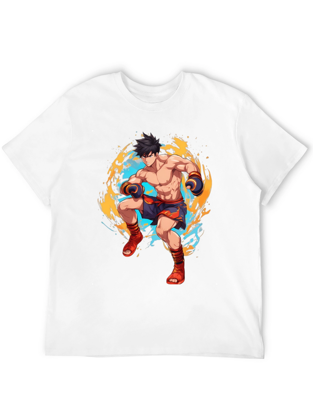 Martial Arts Anime Graphic Black T-Shirt