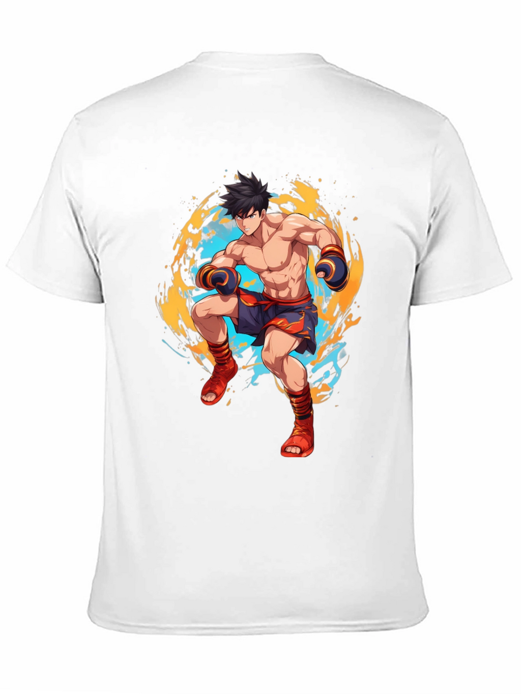 Martial Arts Anime Graphic Black T-Shirt