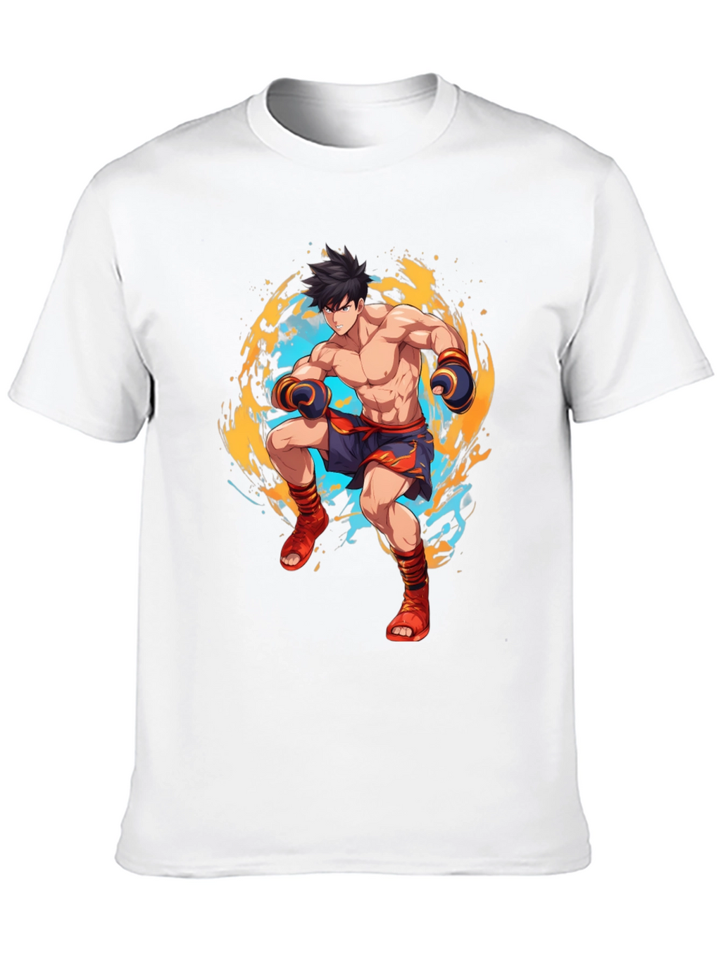 Martial Arts Anime Graphic Black T-Shirt