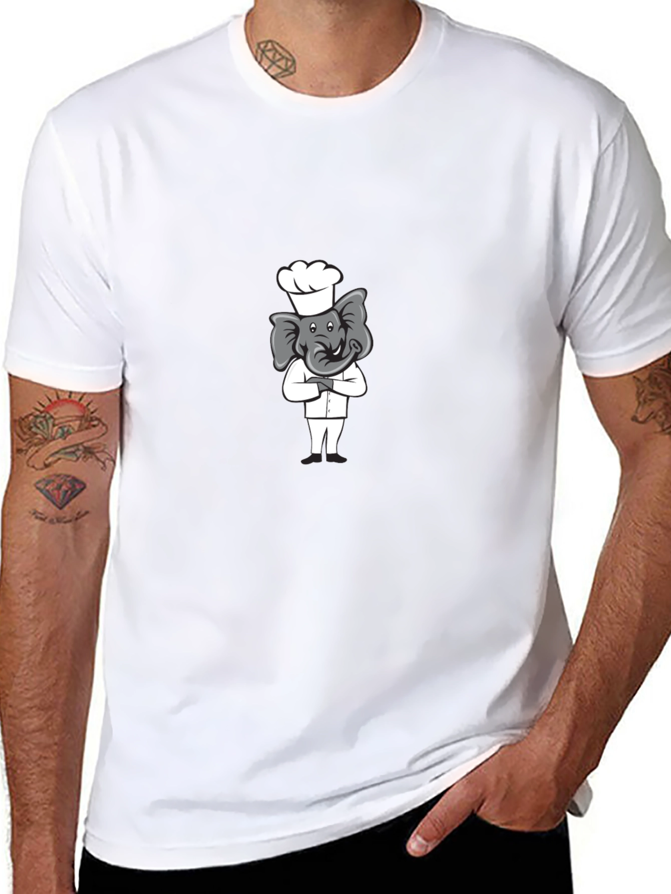 Chef Elephant T-Shirt - Cute Cartoon Design