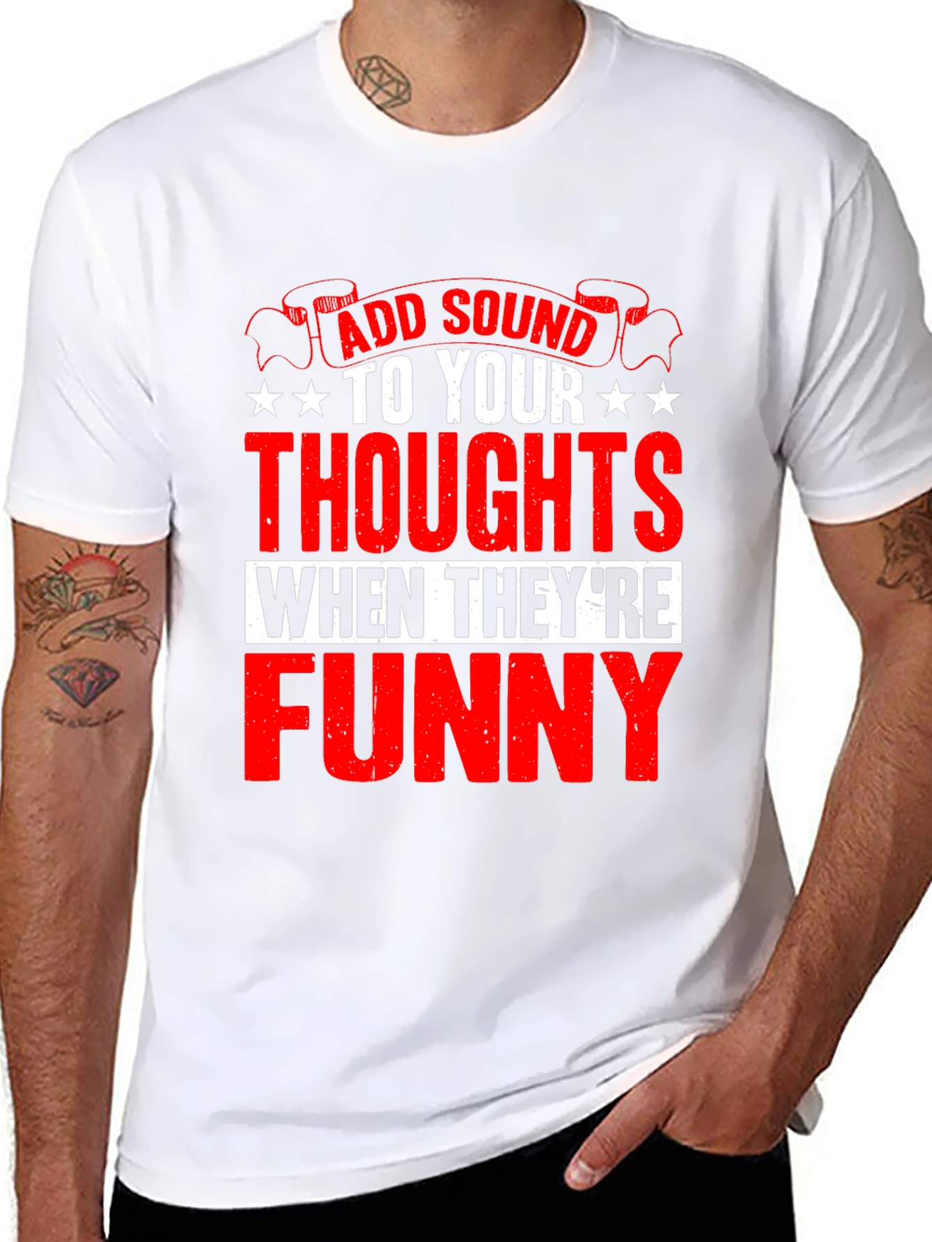 Funny Thoughts Graphic T-Shirt - Add Sound!