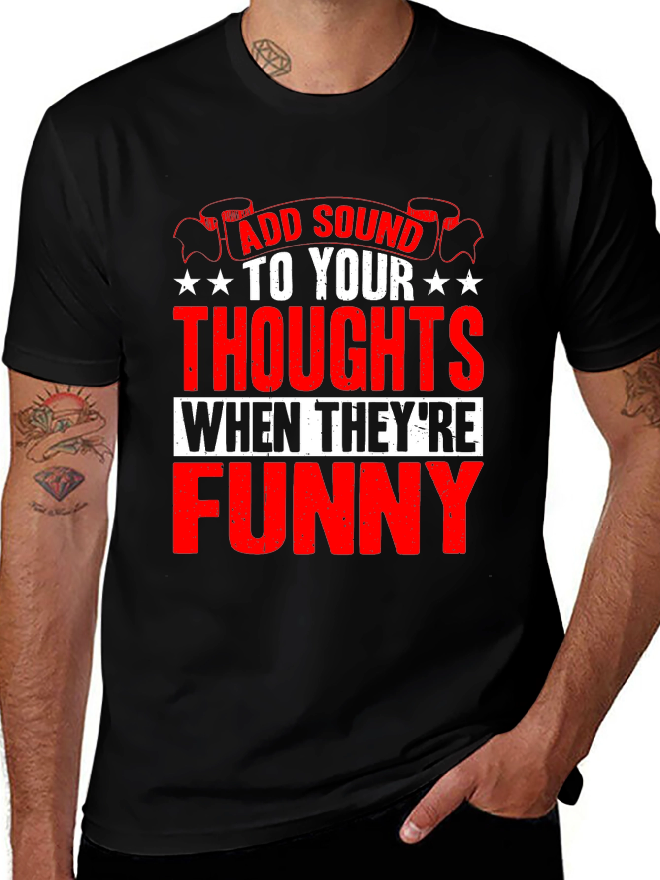 Funny Thoughts Graphic T-Shirt - Add Sound!
