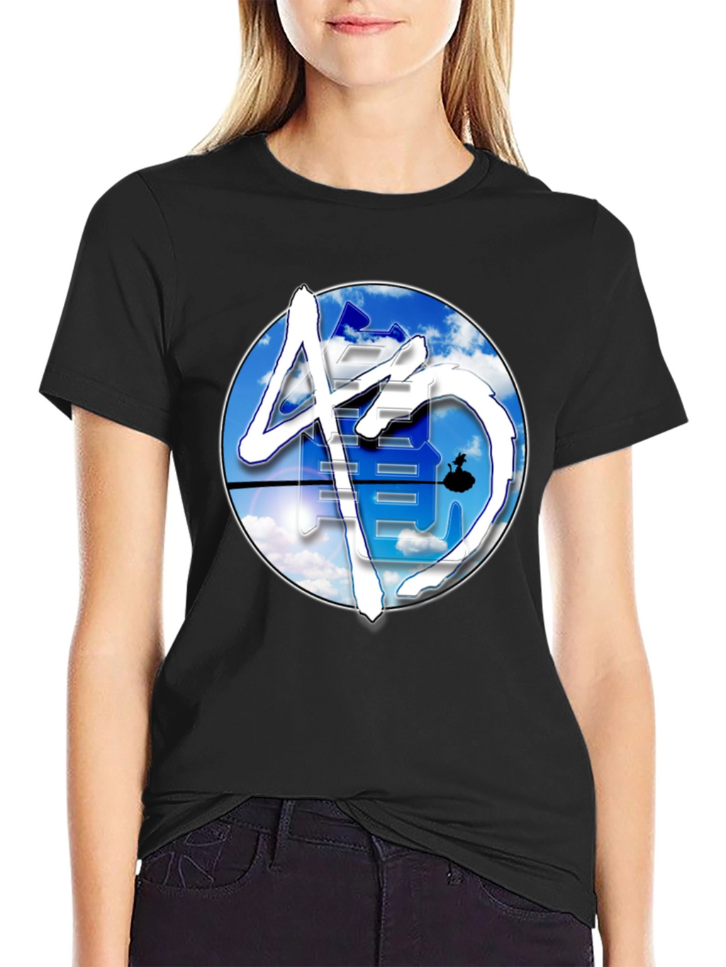 Sky Dragon Kanji Black T-Shirt