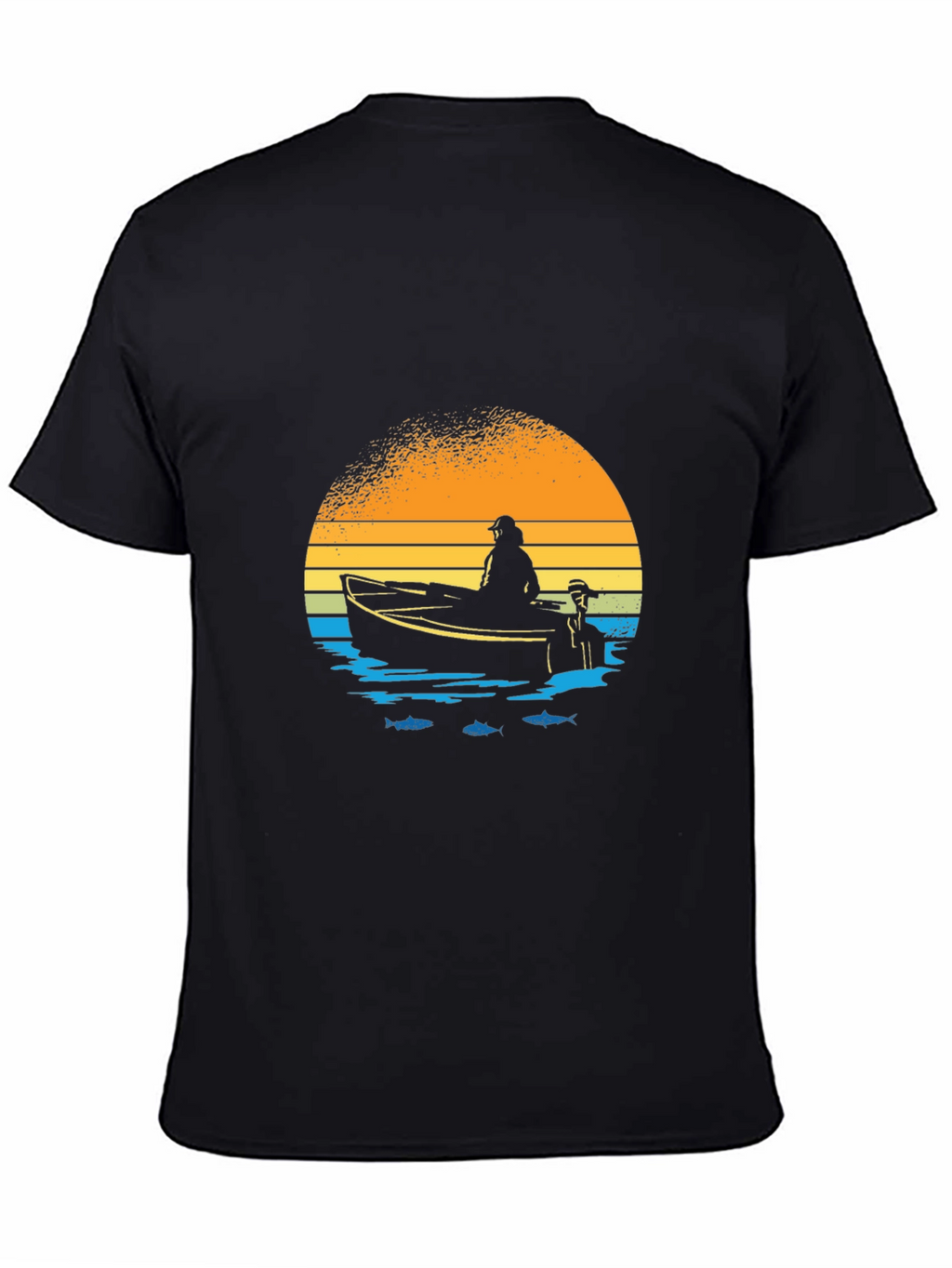 Fishing Boat Graphic T-Shirt - Retro Sunset Design