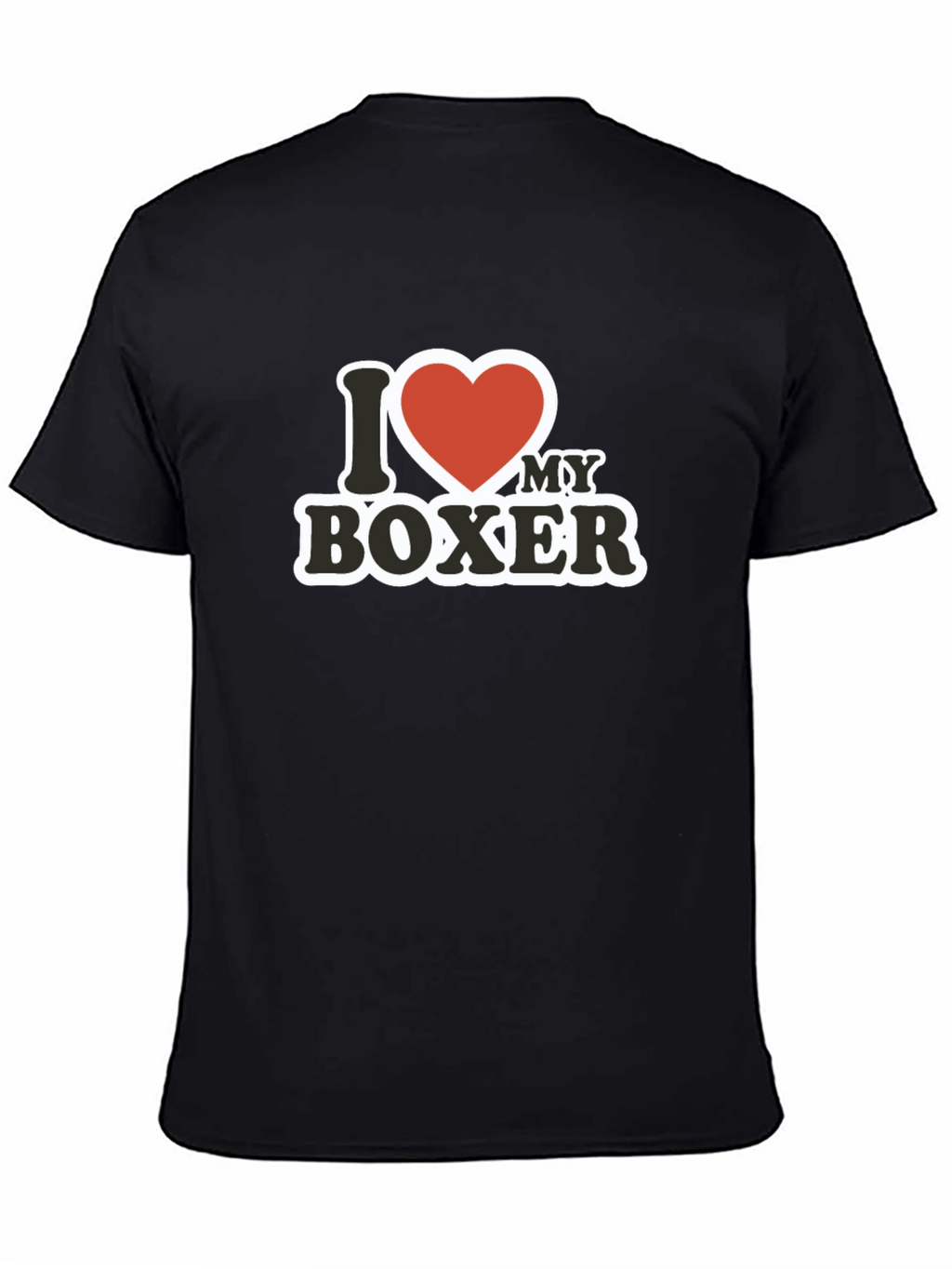 I Love My Boxer T-Shirt - Black Cotton Tee