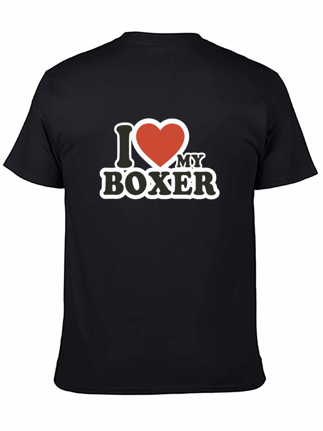 I Love My Boxer T-Shirt - Black Cotton Tee