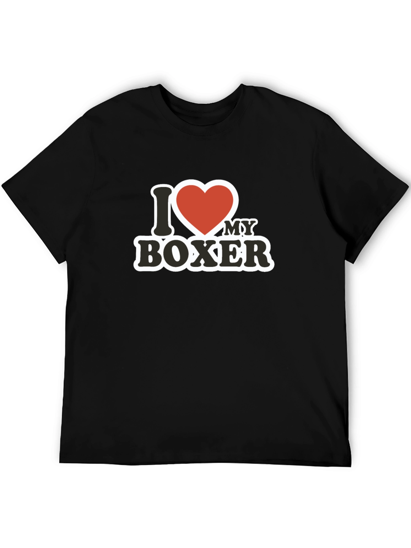 I Love My Boxer T-Shirt - Black Cotton Tee