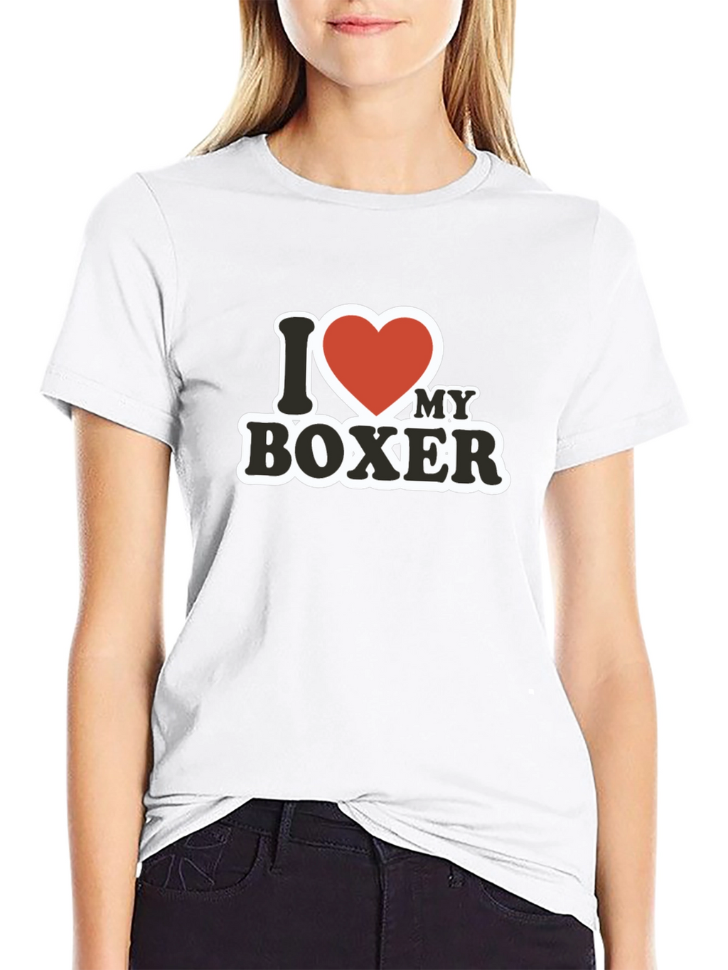I Love My Boxer T-Shirt - Black Cotton Tee