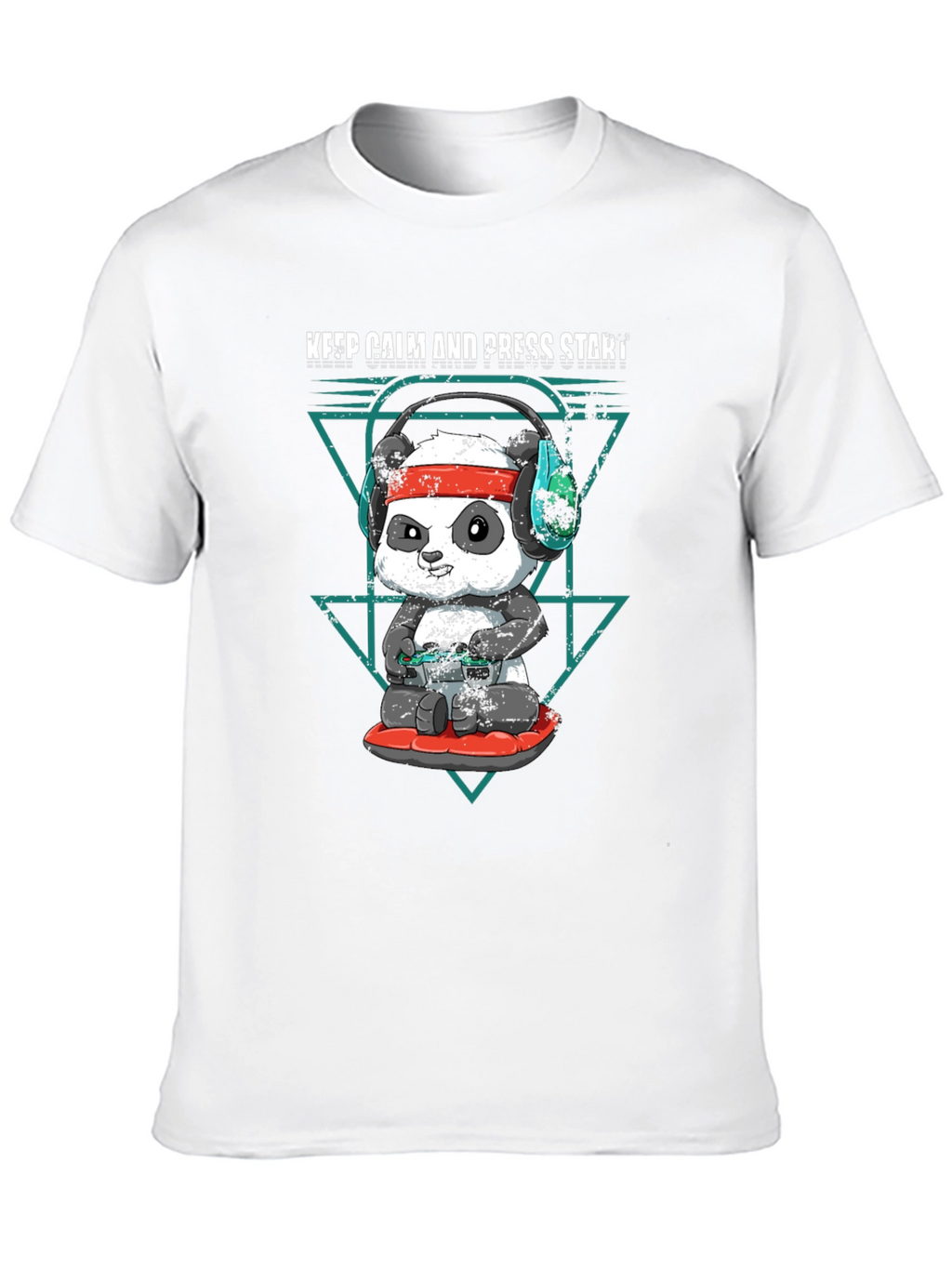 Keep Calm Panda Gamer Black T-Shirt