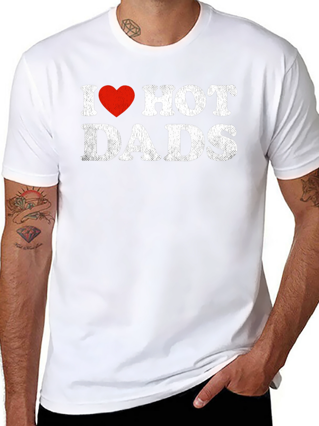 I Heart Hot Dads T-Shirt Funny Humor Gift