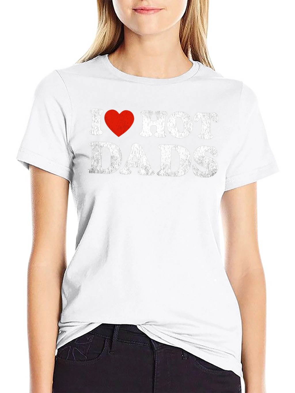 I Heart Hot Dads T-Shirt Funny Humor Gift