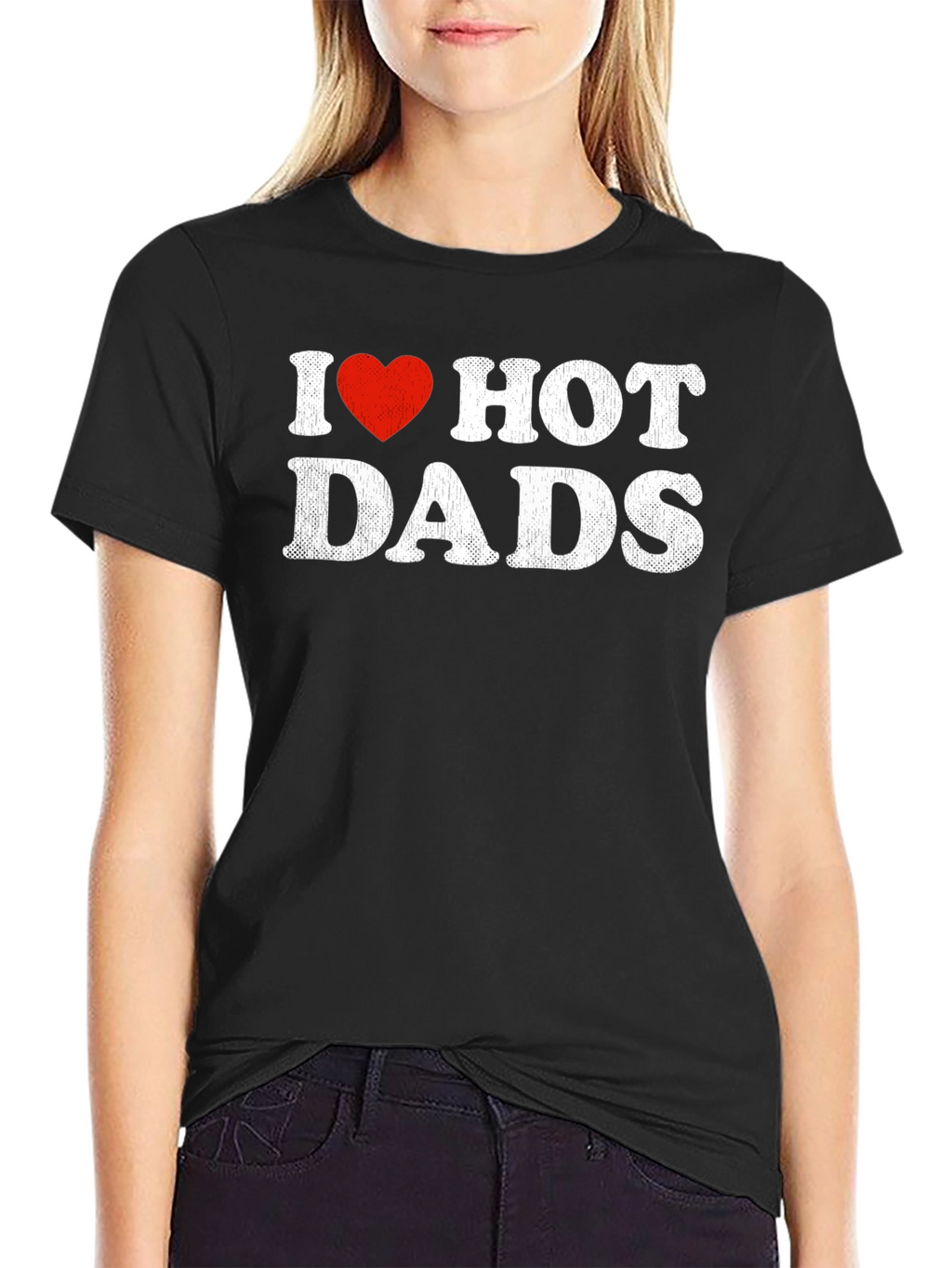I Heart Hot Dads T-Shirt Funny Humor Gift